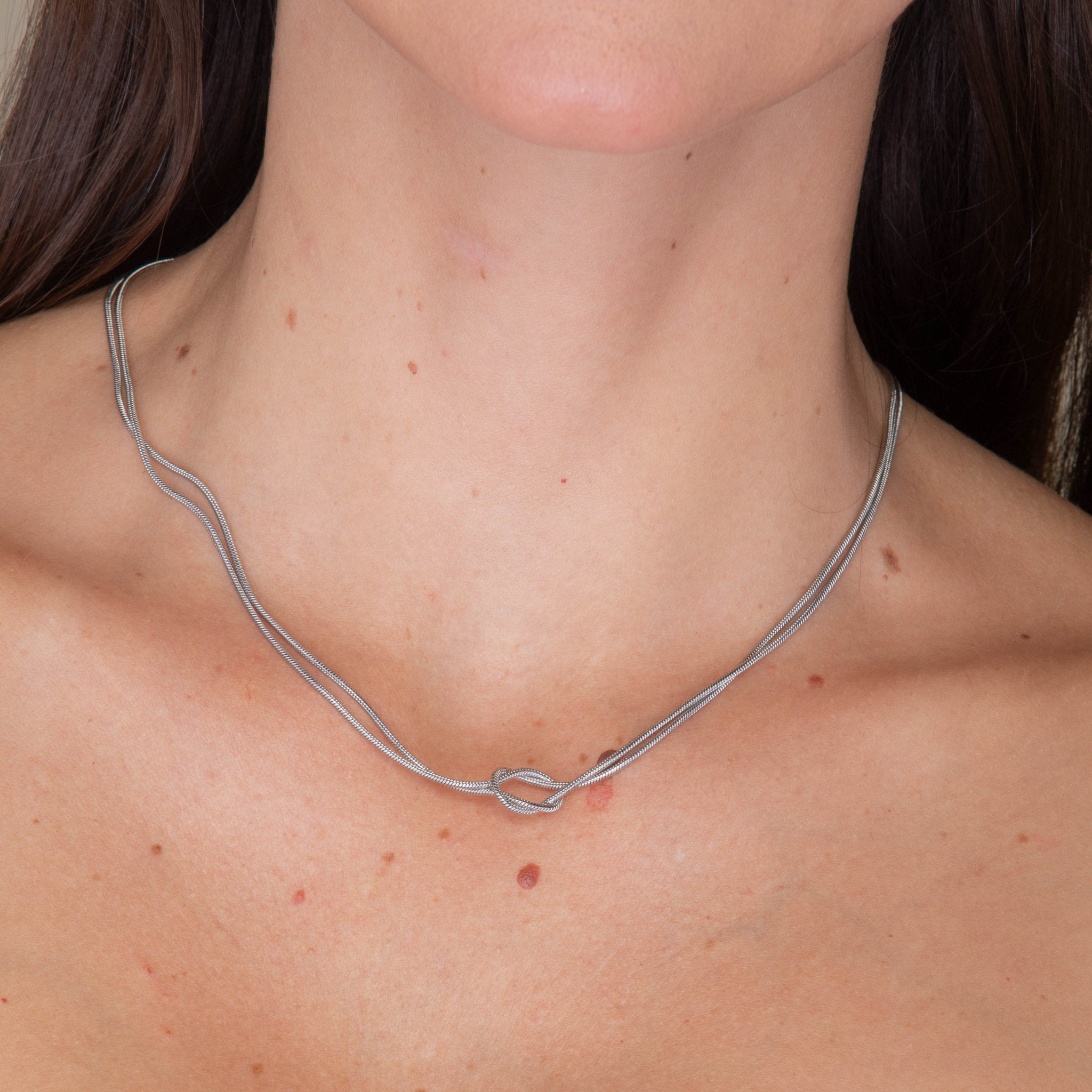 Love Knot Snake Chain Necklace - Camile & Stone