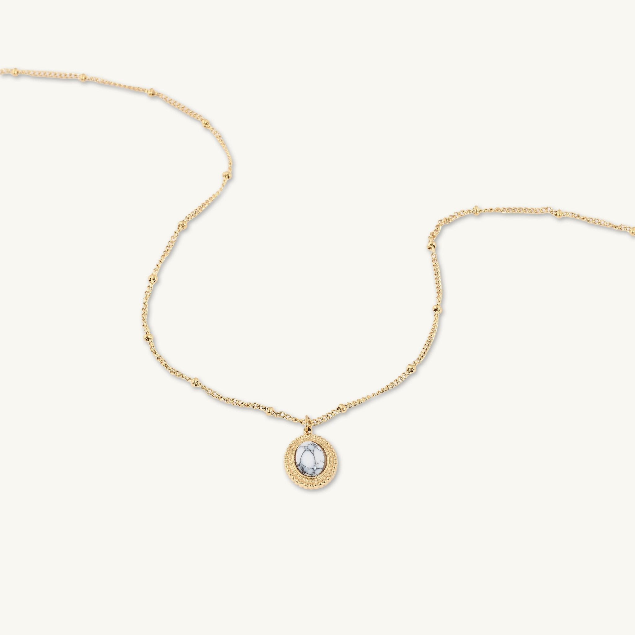 Marble Vintage Oval Satellite Necklace - Camile & Stone
