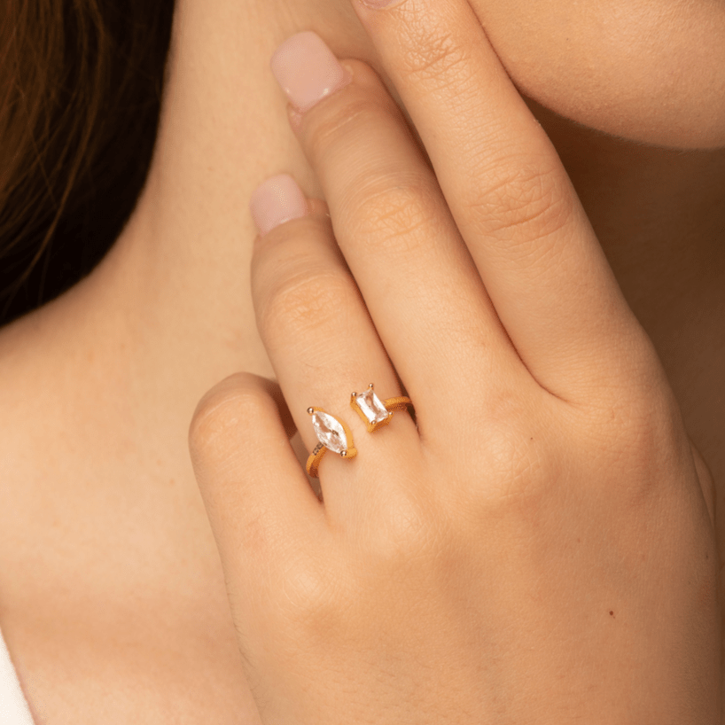 Marquise Open Band Ring - Camile & Stone
