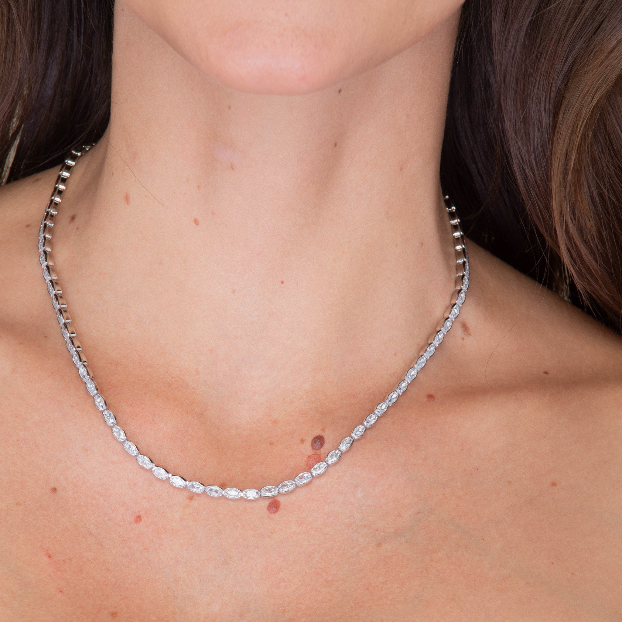 Marquise Tennis Zirconia Necklace - Camile & Stone