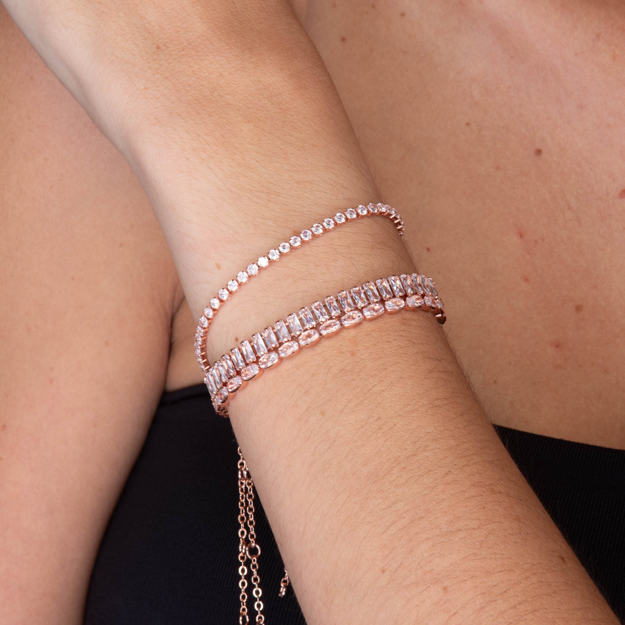 Mason Baguette Tennis Zirconia Bracelet - Camile & Stone