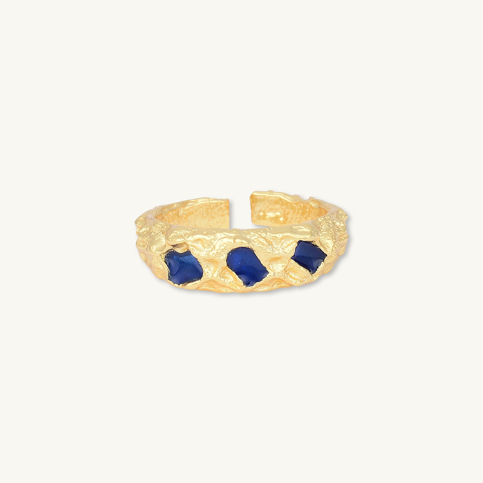 Molten Blue Sapphire Open Ring - Camile & Stone