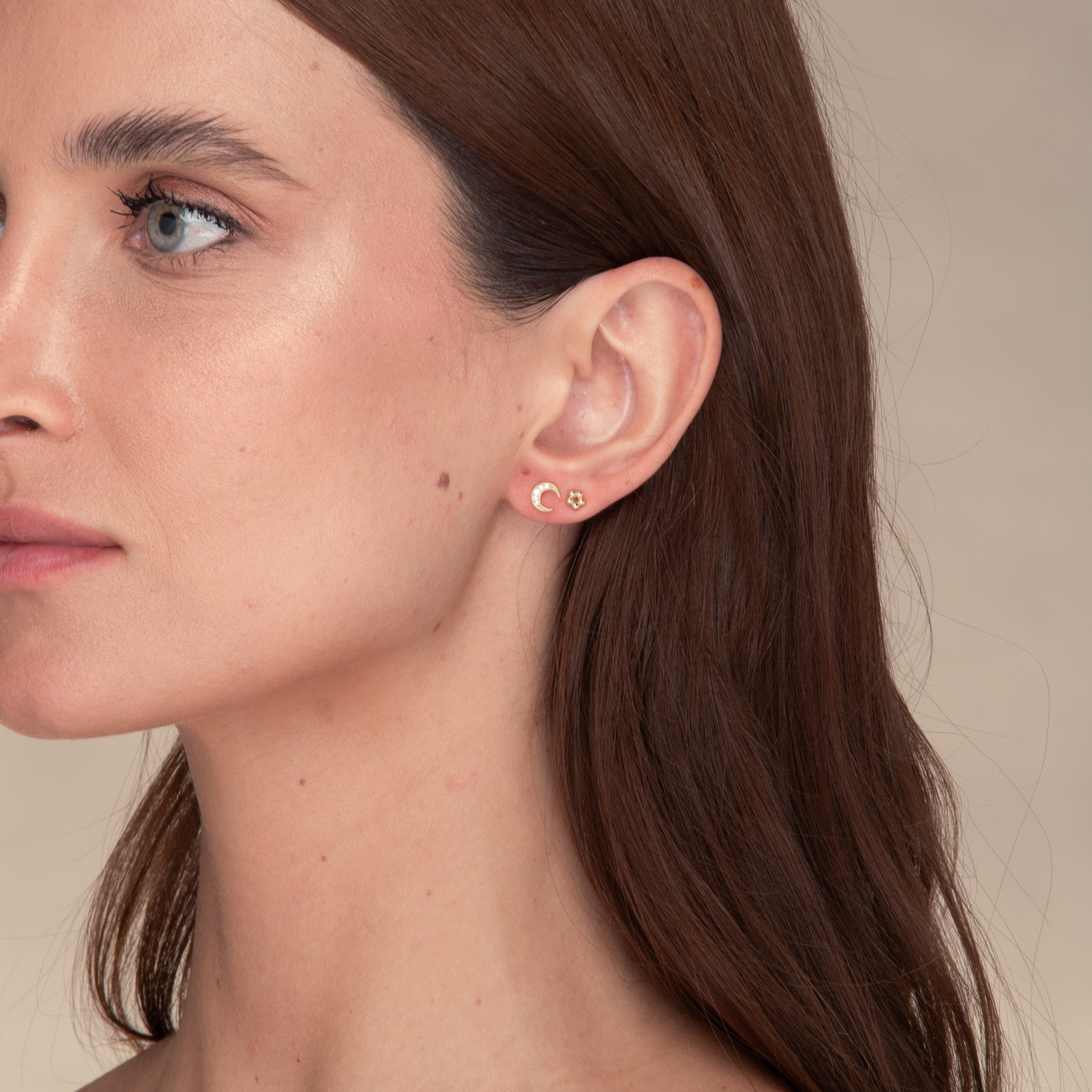 Moon Zirconia Stud Earrings - Camile & Stone