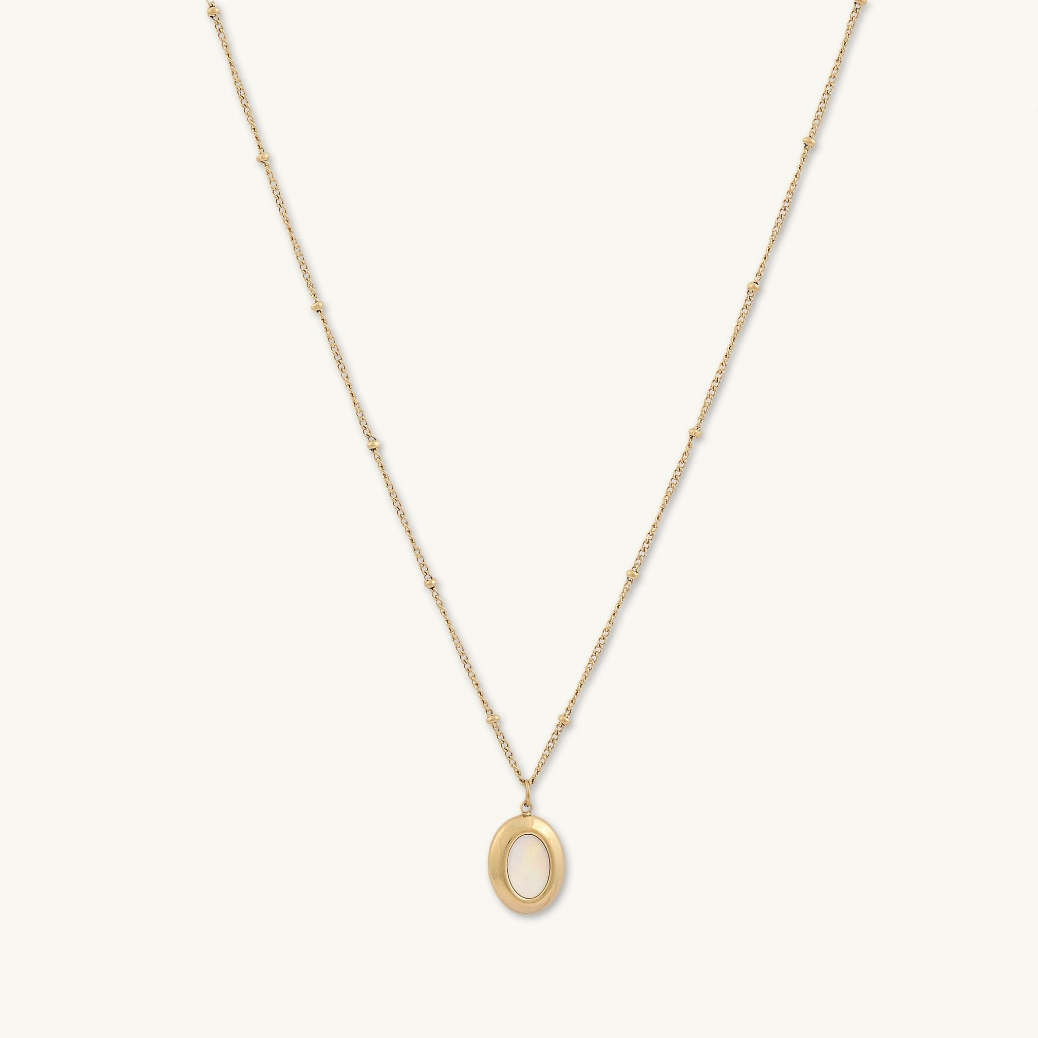 Moonstone Oval Medallion Satellite Necklace - Camile & Stone