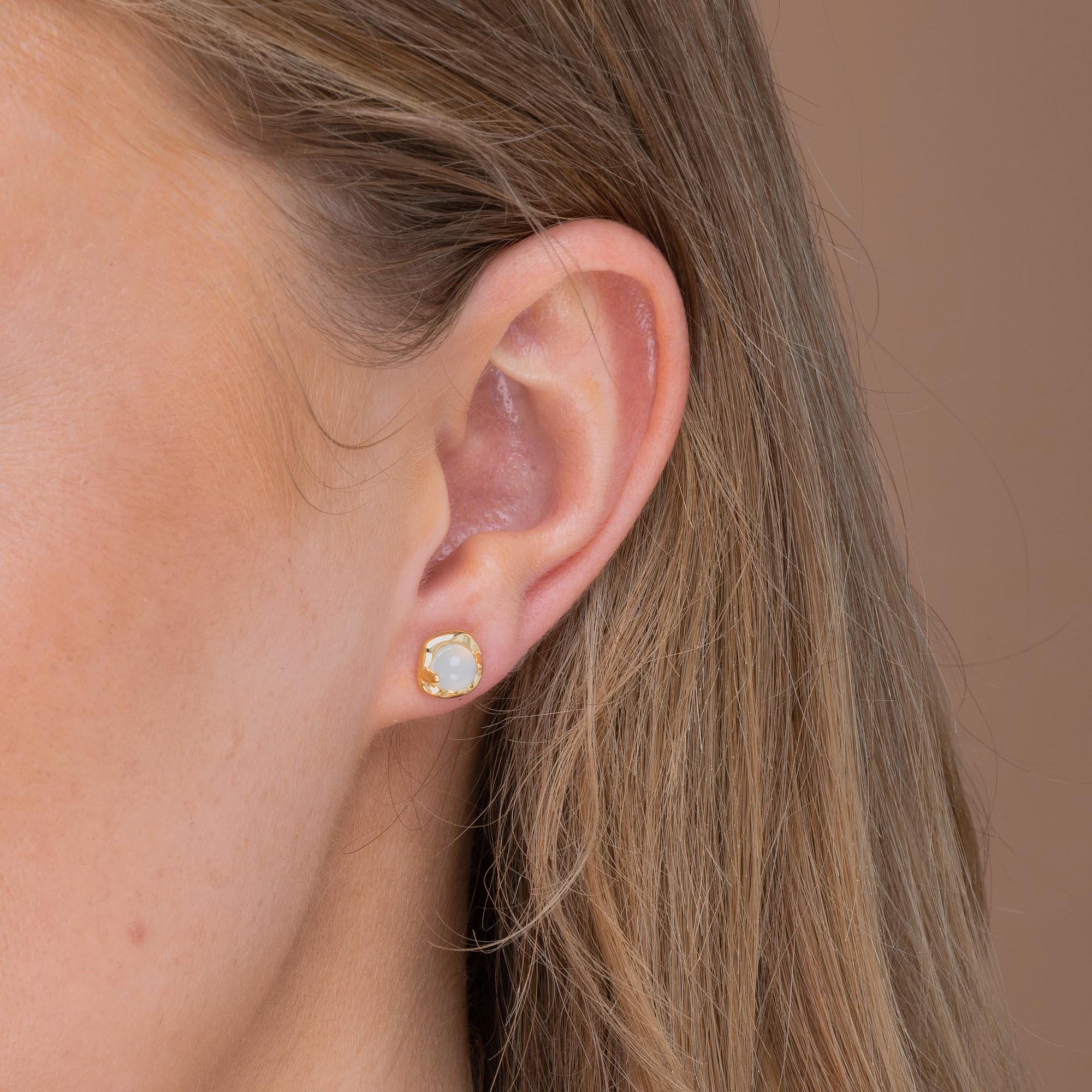 Moonstone Stud Earrings - Camile & Stone