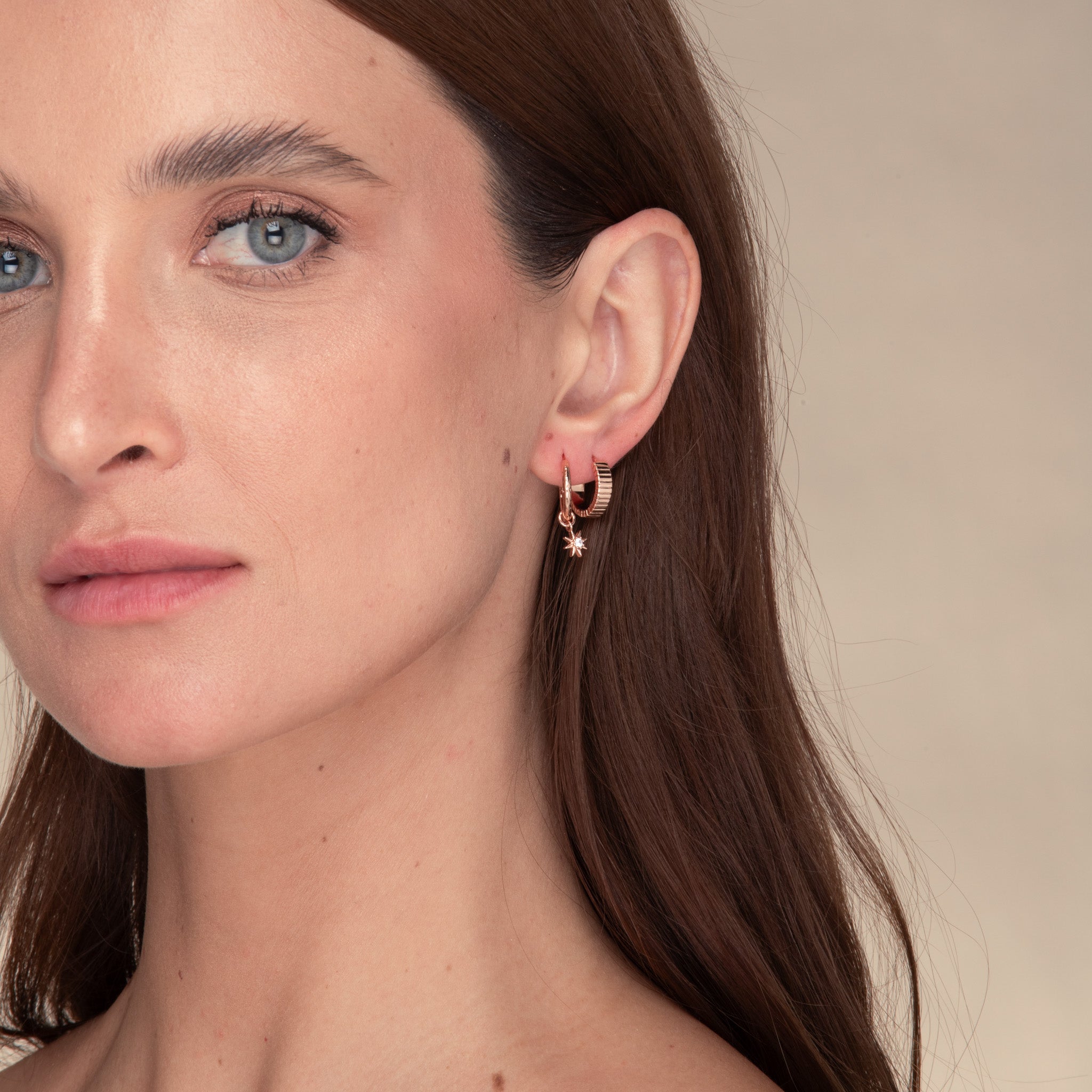 North Star Dangle Molten Huggie Earrings - Camile & Stone