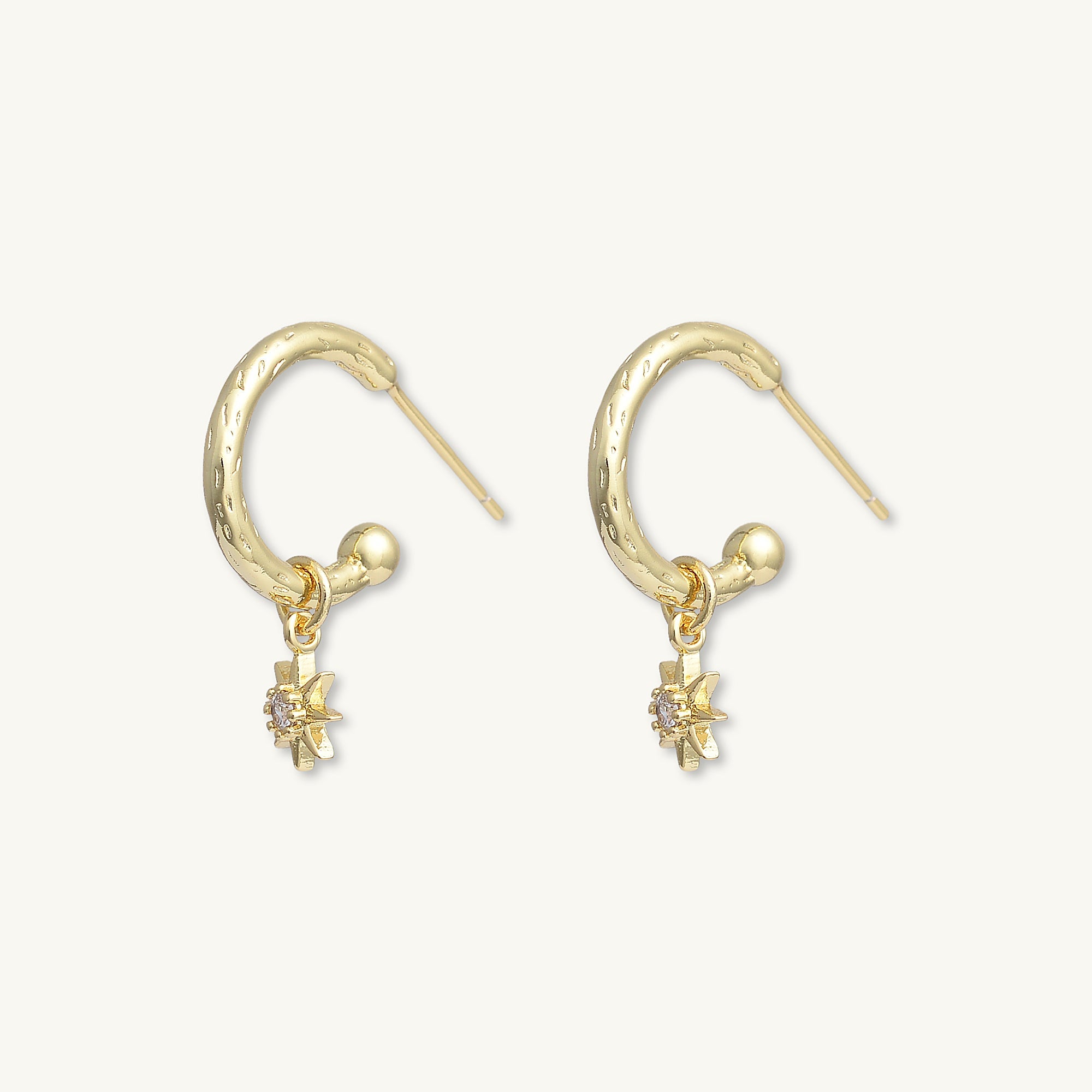 North Star Dangle Molten Huggie Earrings - Camile & Stone