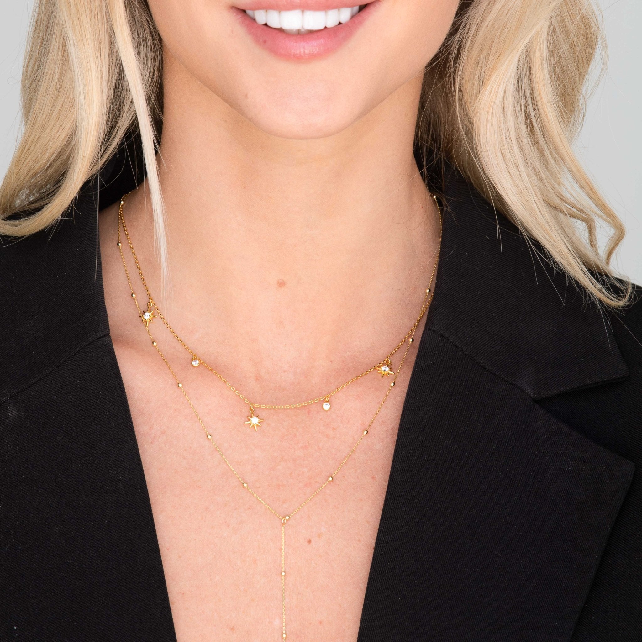 North Star Dangling Sapphire Necklace - Camile & Stone