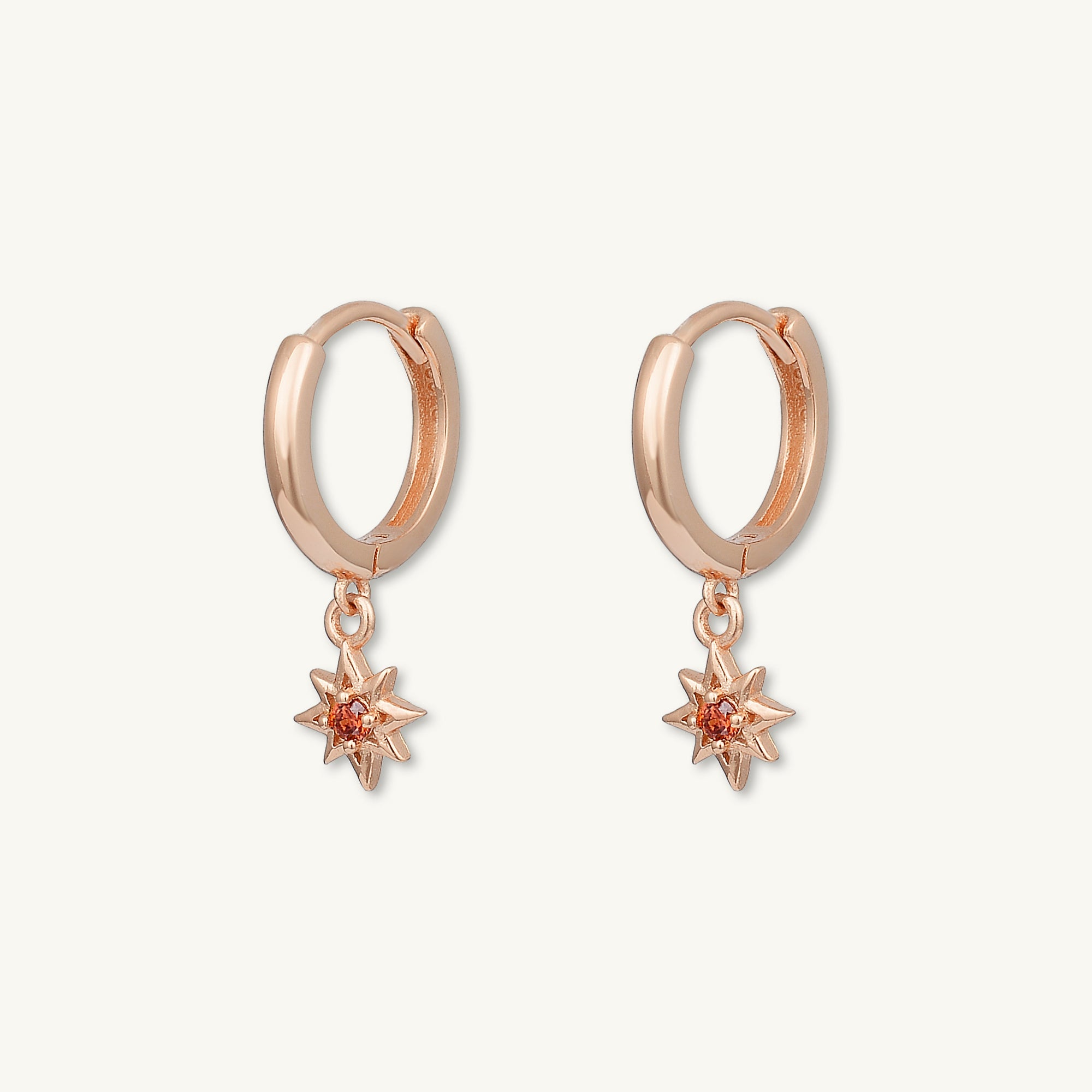 North Star Garnet Huggie Earrings - Camile & Stone