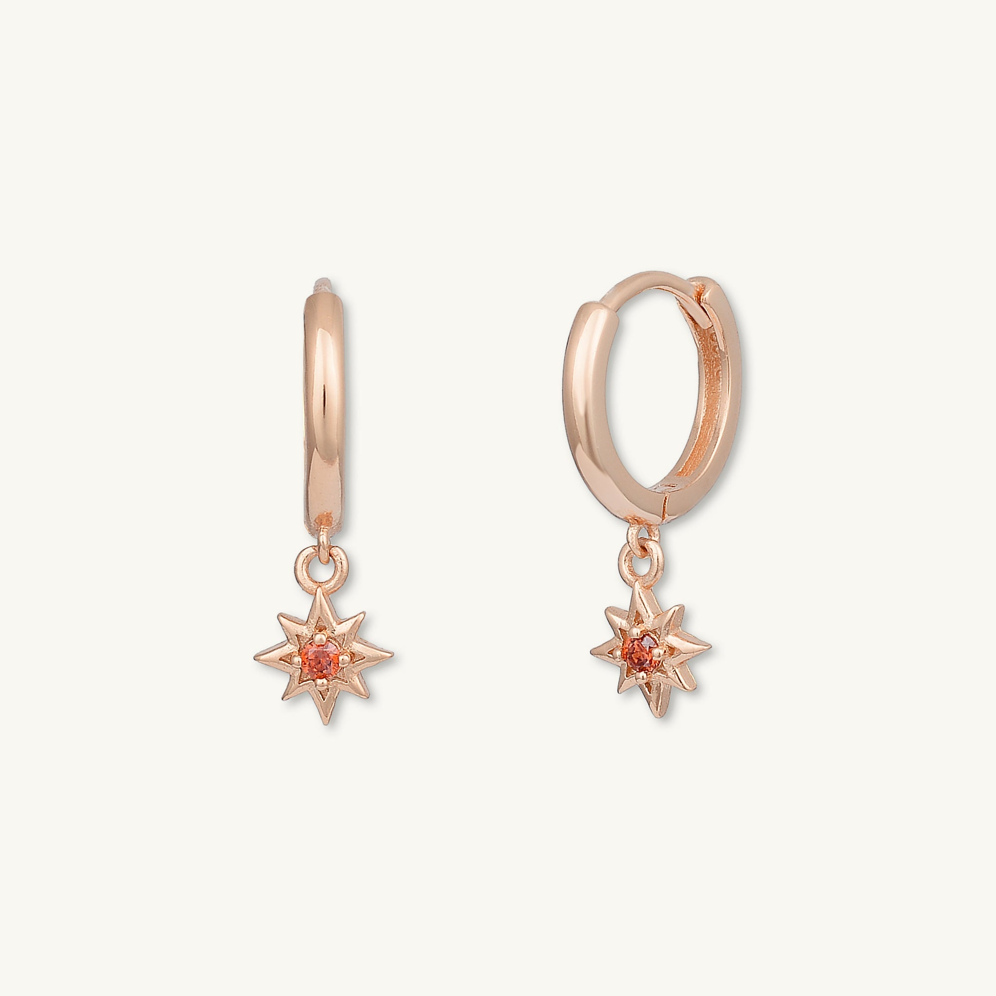 North Star Garnet Huggie Earrings - Camile & Stone