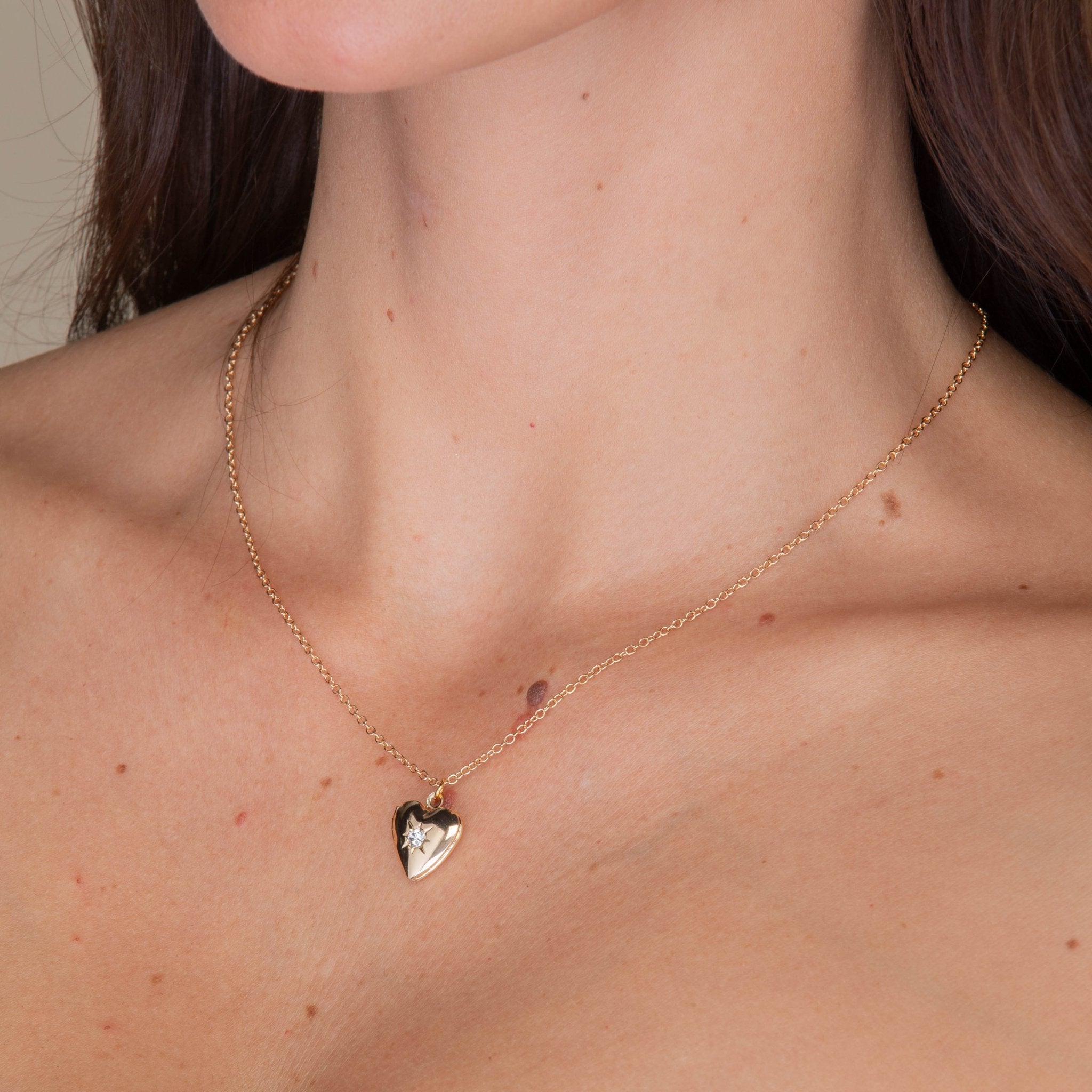 North Star Heart Photo Locket Necklace - Camile & Stone