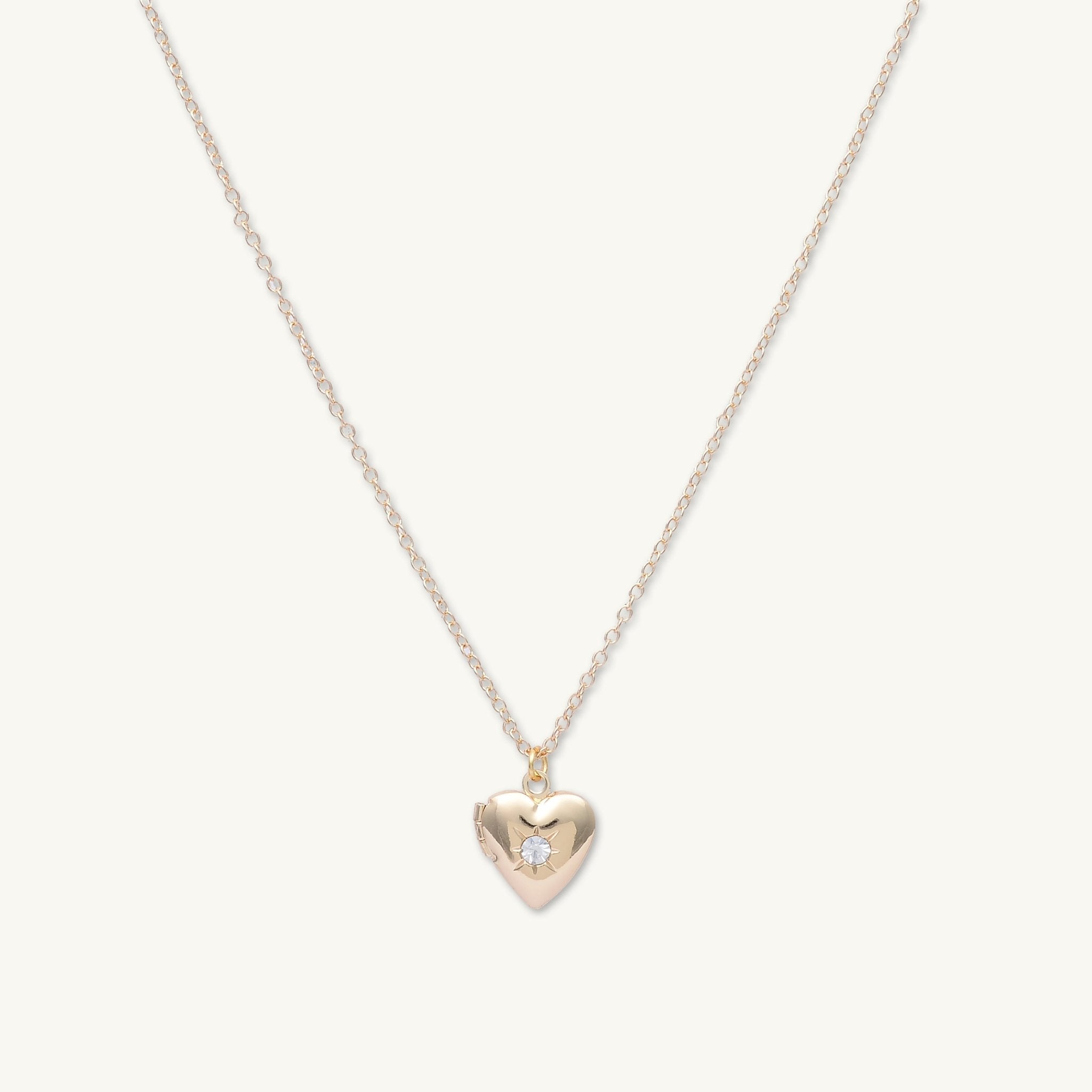 North Star Heart Photo Locket Necklace - Camile & Stone
