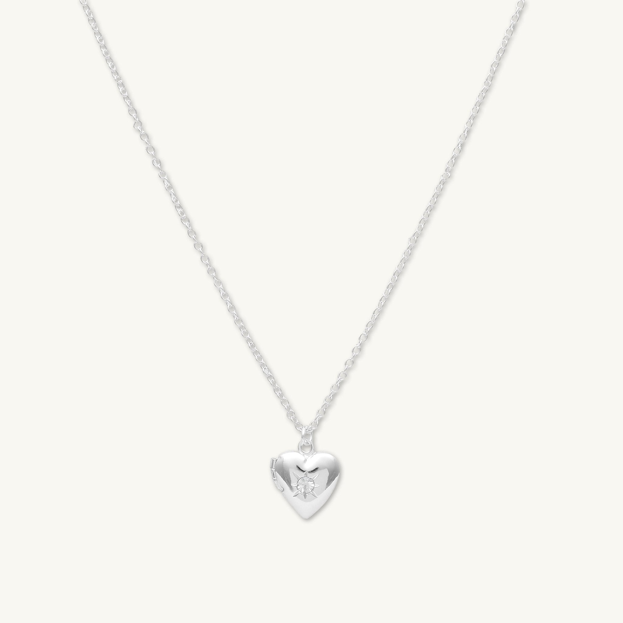 North Star Heart Photo Locket Necklace - Camile & Stone