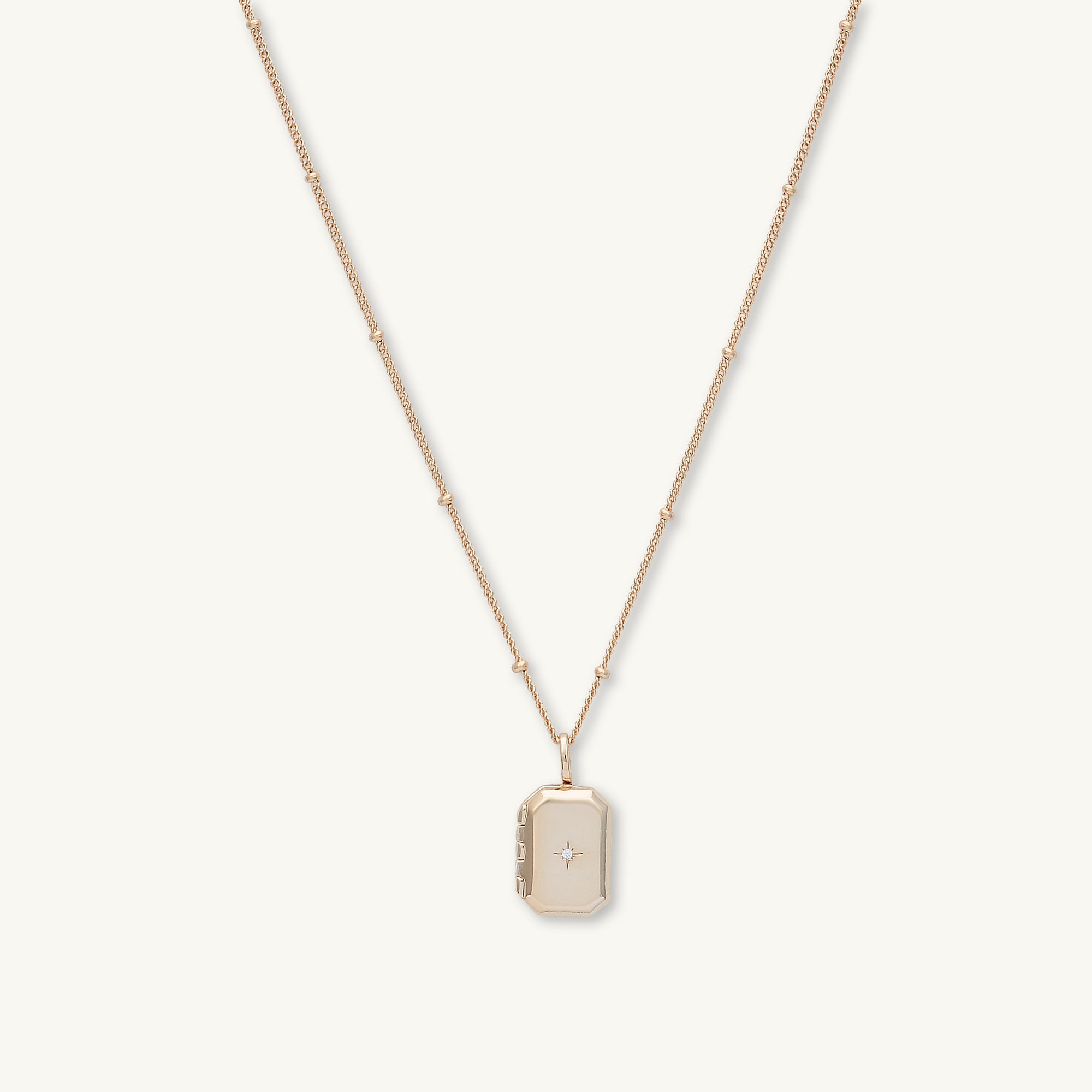 North Star Rectangular Photo Locket Necklace - Camile & Stone