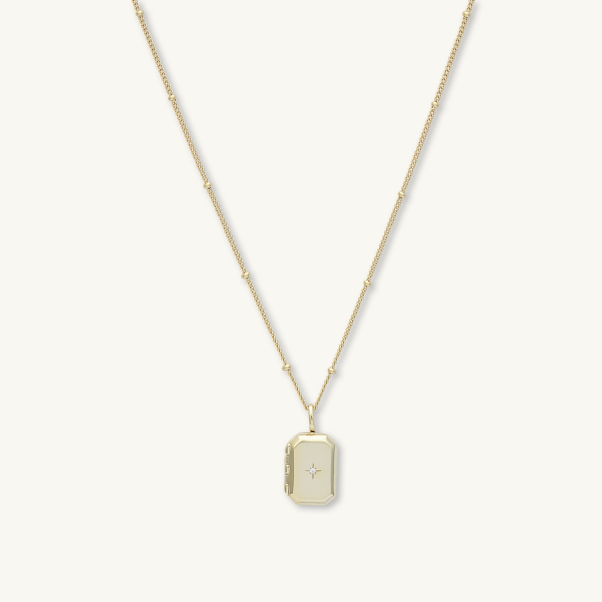 North Star Rectangular Photo Locket Necklace - Camile & Stone