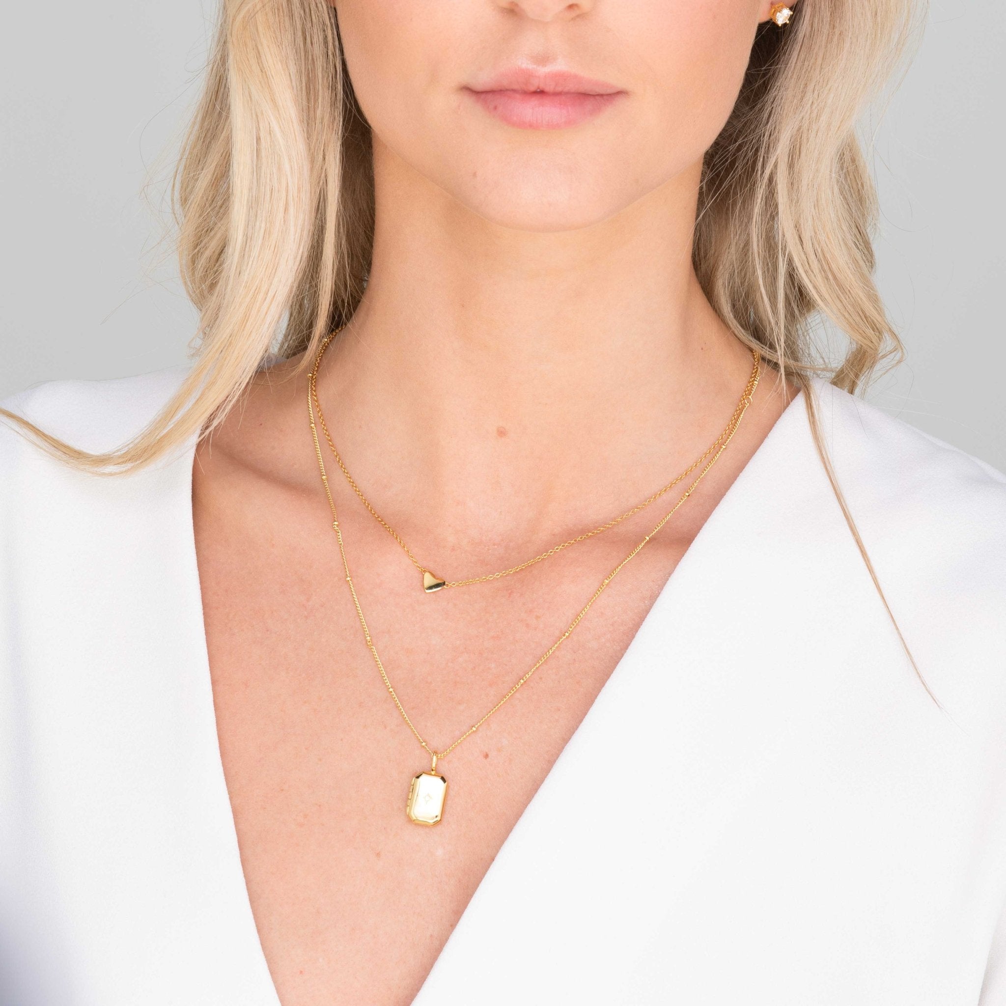 North Star Rectangular Photo Locket Necklace - Camile & Stone