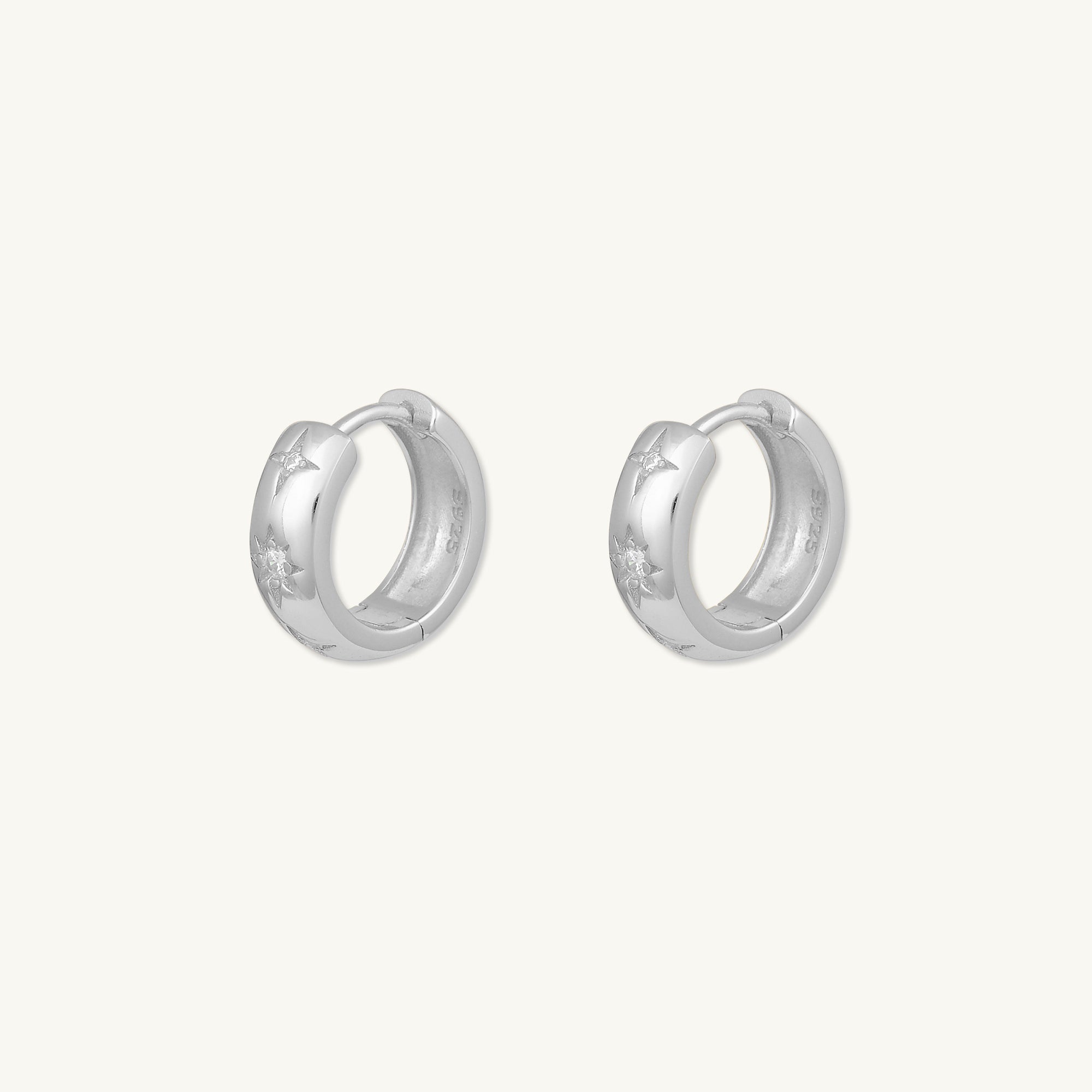 North Star Thick Huggie Earrings - Camile & Stone