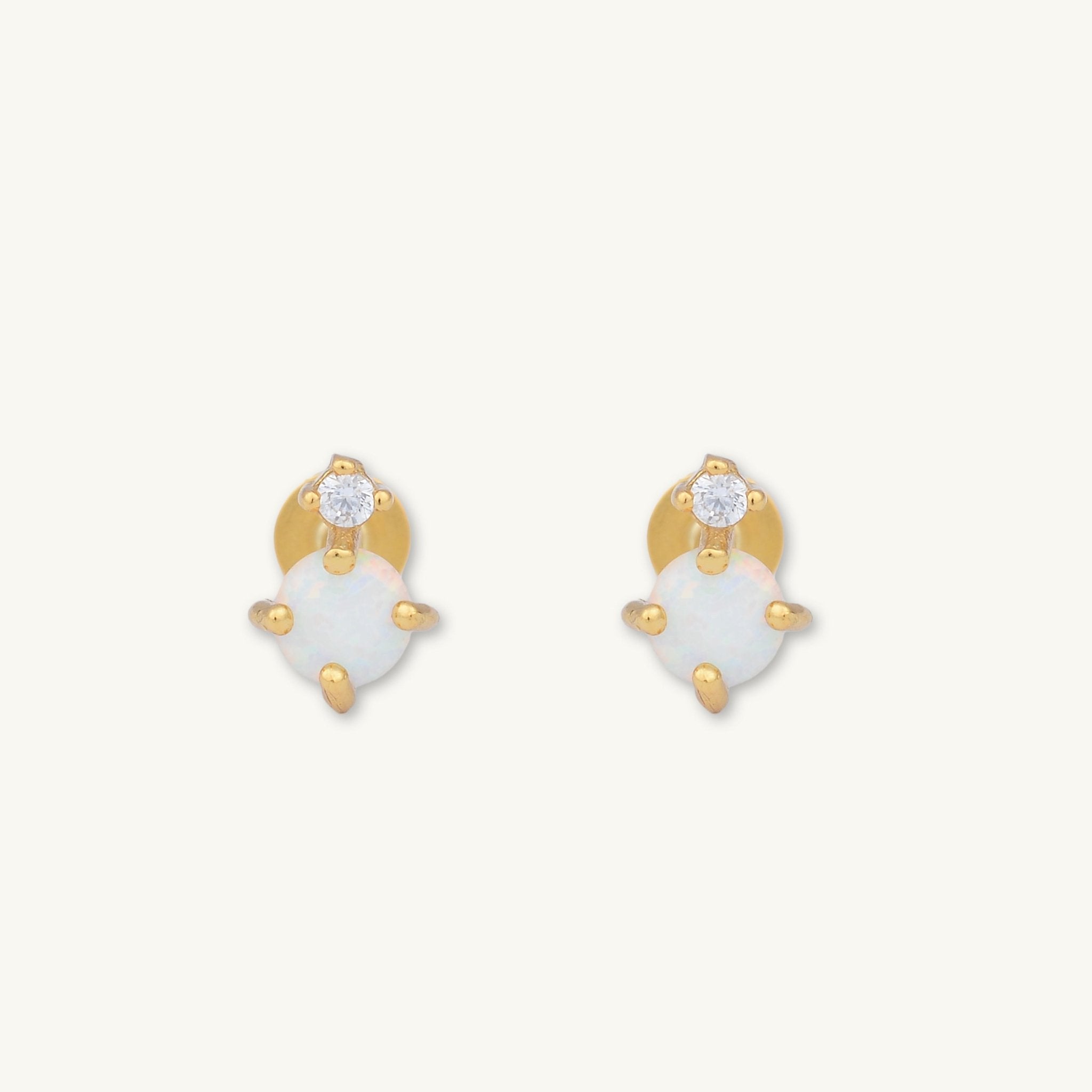 Opal Sapphire Flat Back Earrings - Camile & Stone