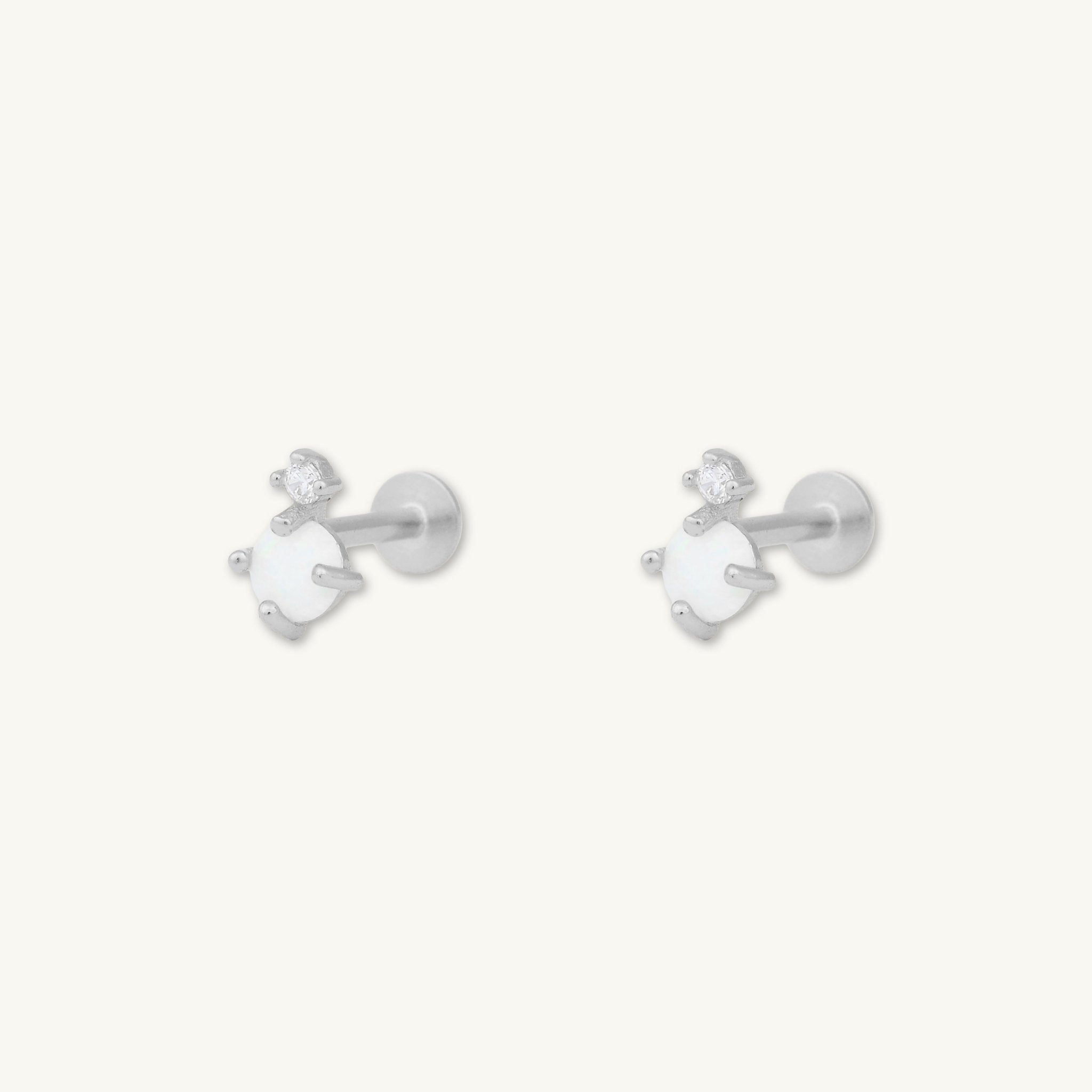 Opal Sapphire Flat Back Earrings - Camile & Stone