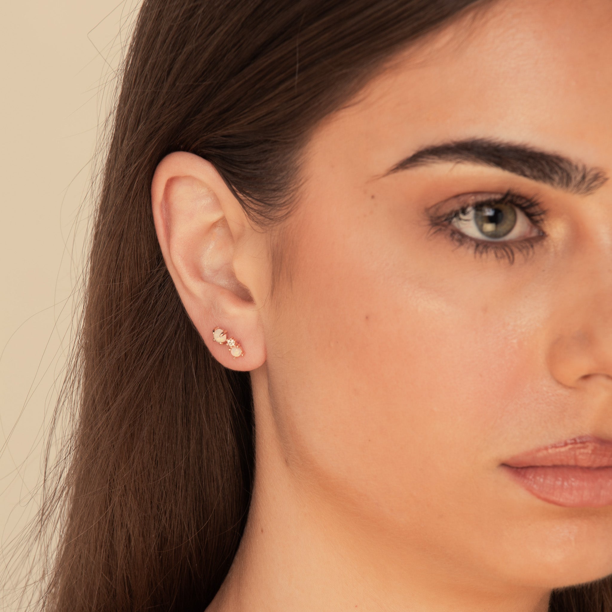 Opal Sapphire Stud Earrings - Camile & Stone