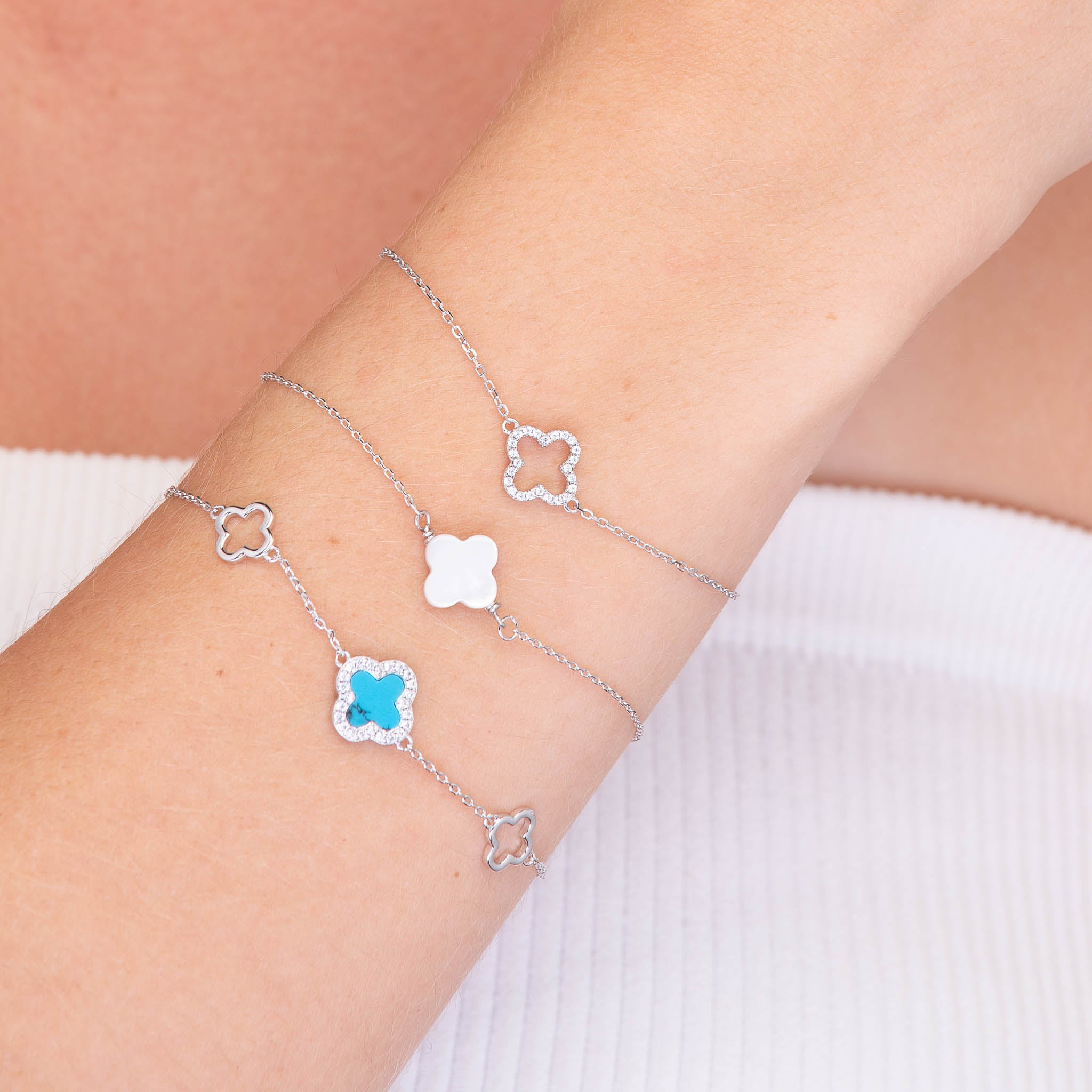 Open Clover Sapphire Bracelet - Camile & Stone