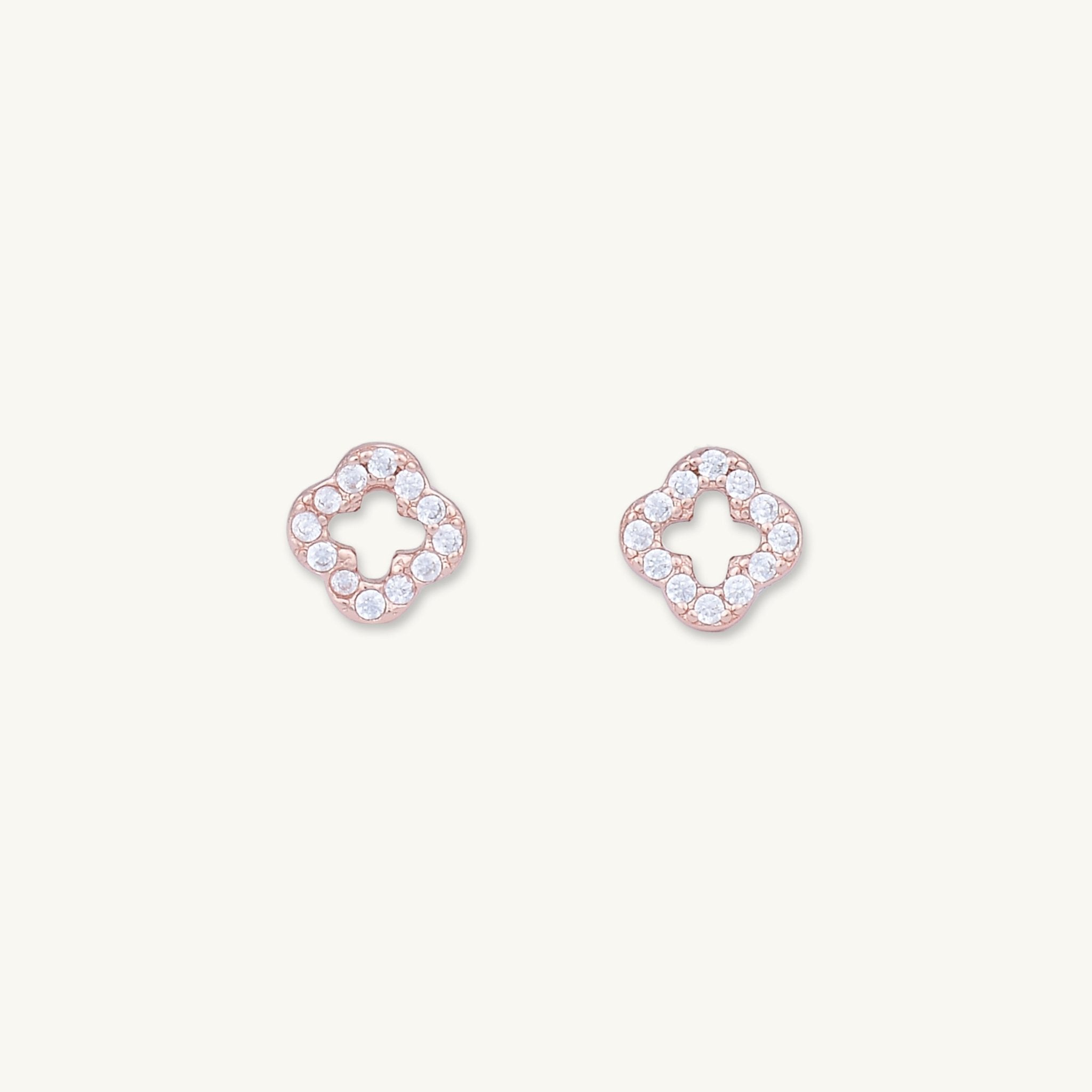 Open Clover Sapphire Stud Earrings - Camile & Stone