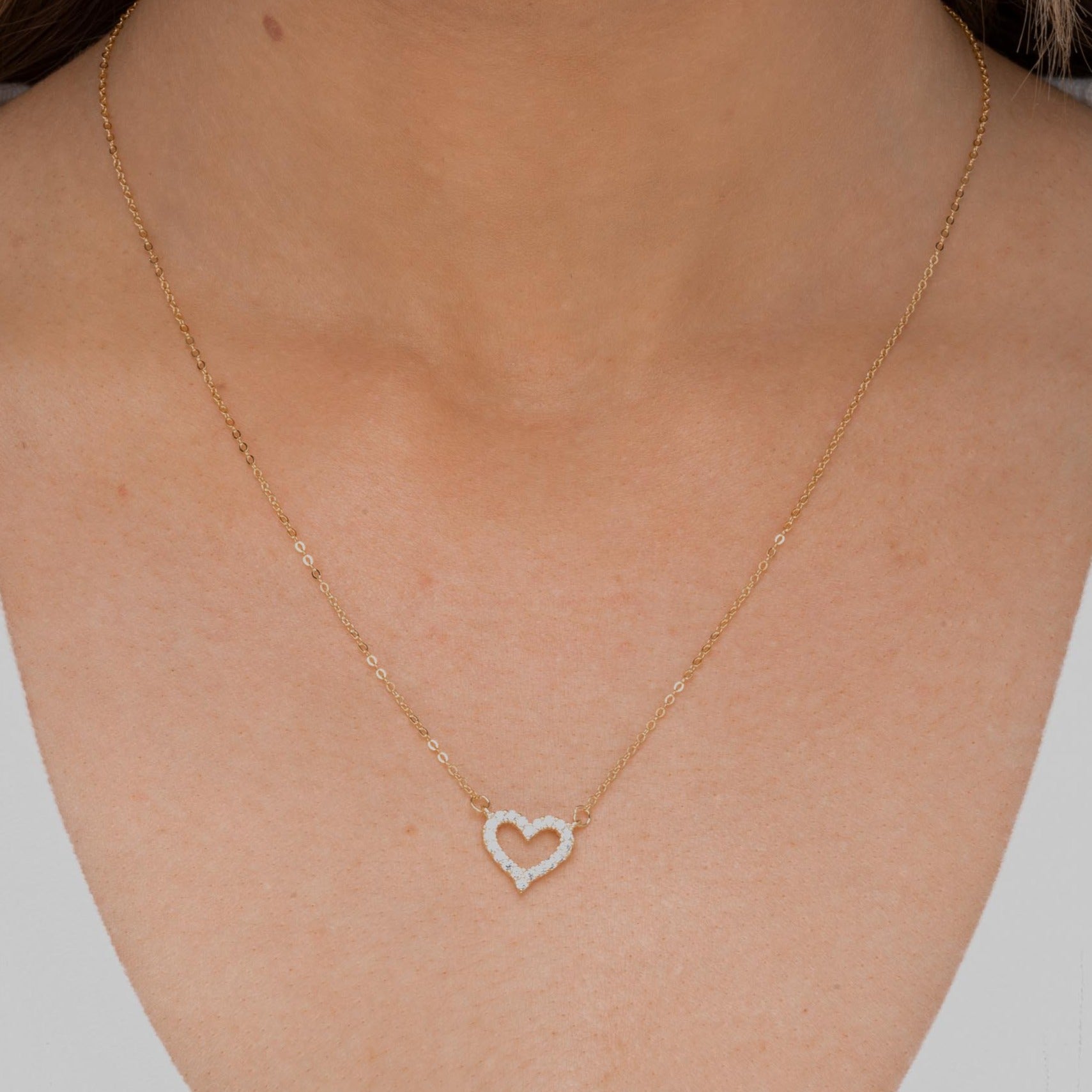 Open Heart Chain Necklace - Camile & Stone