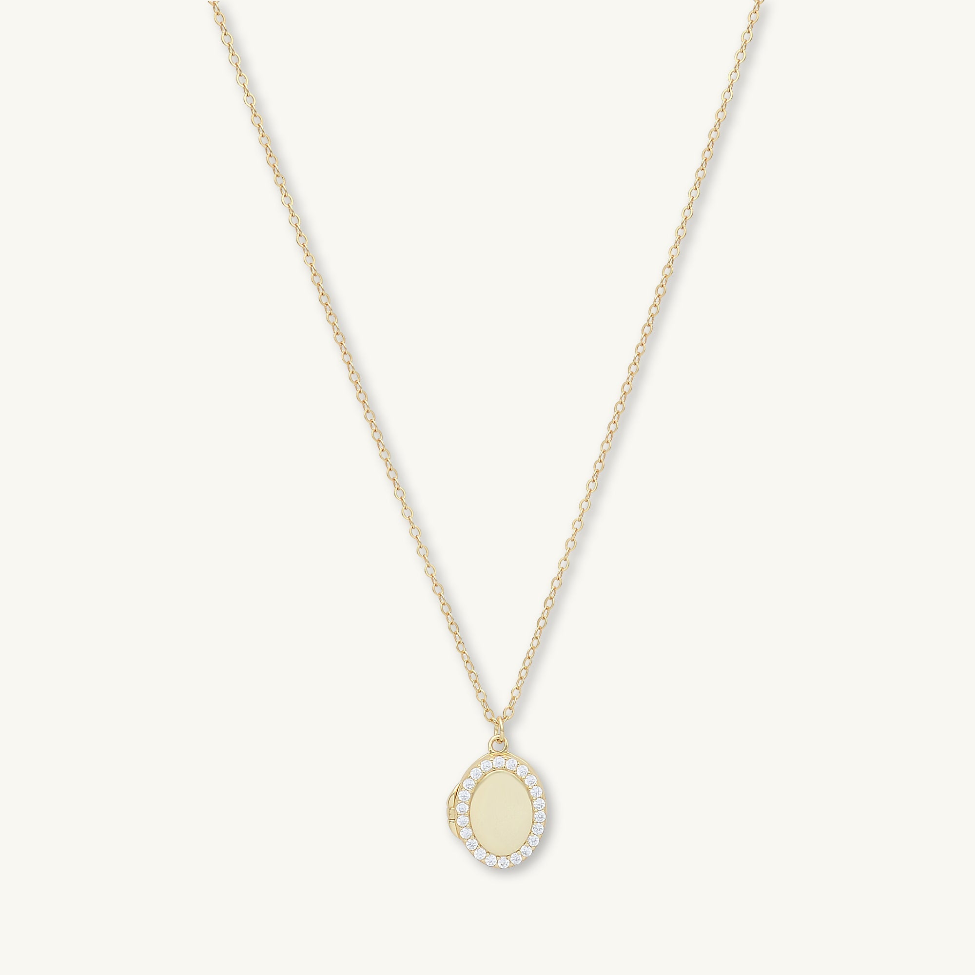 Oval Sapphire Photo Locket Necklace - Camile & Stone