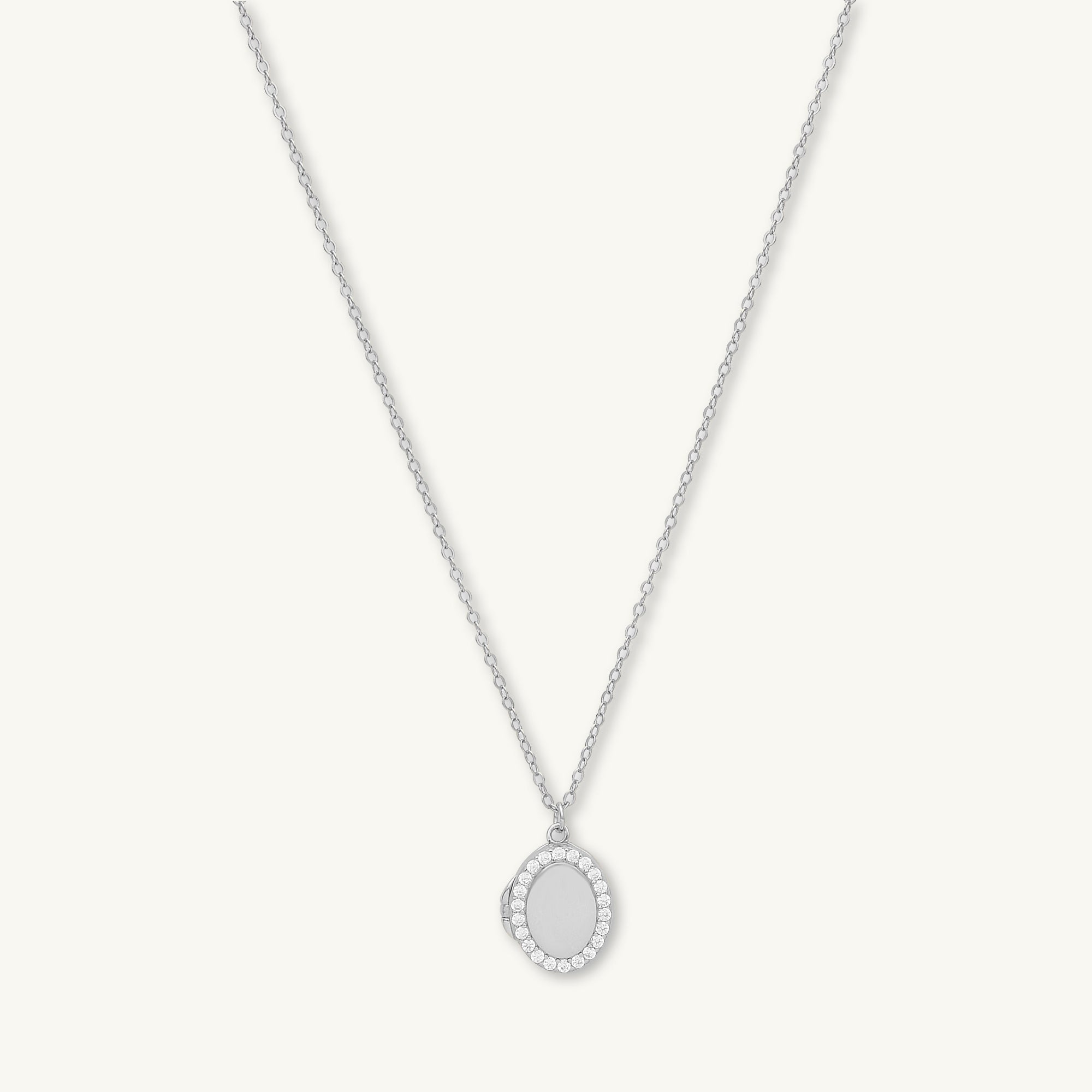 Oval Sapphire Photo Locket Necklace - Camile & Stone