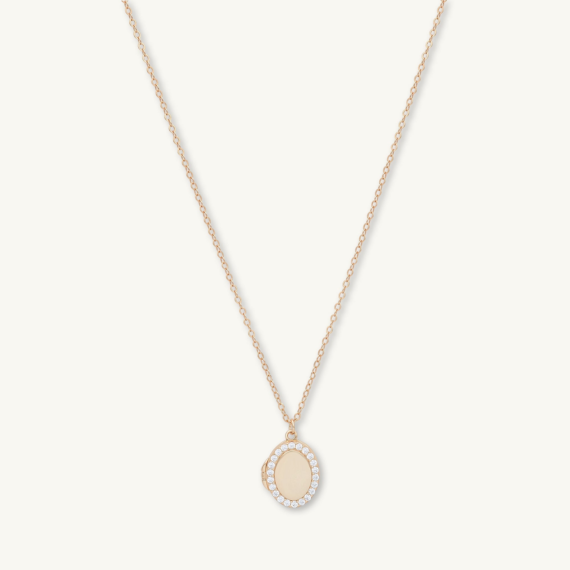 Oval Sapphire Photo Locket Necklace - Camile & Stone