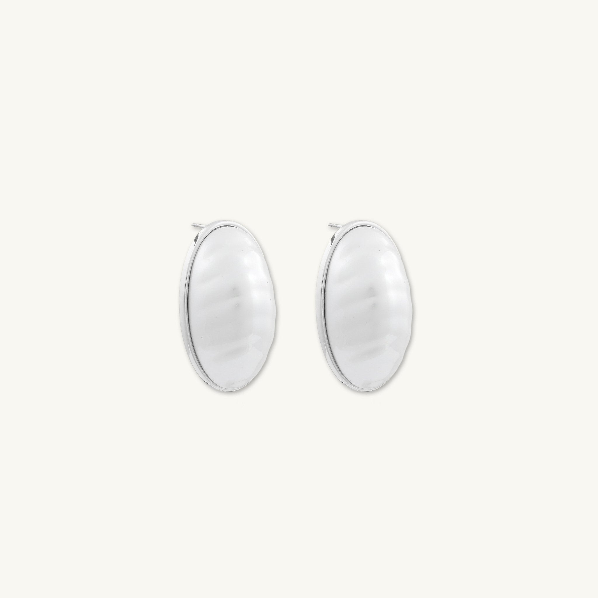 Pearl Oval Statement Earrings - Camile & Stone