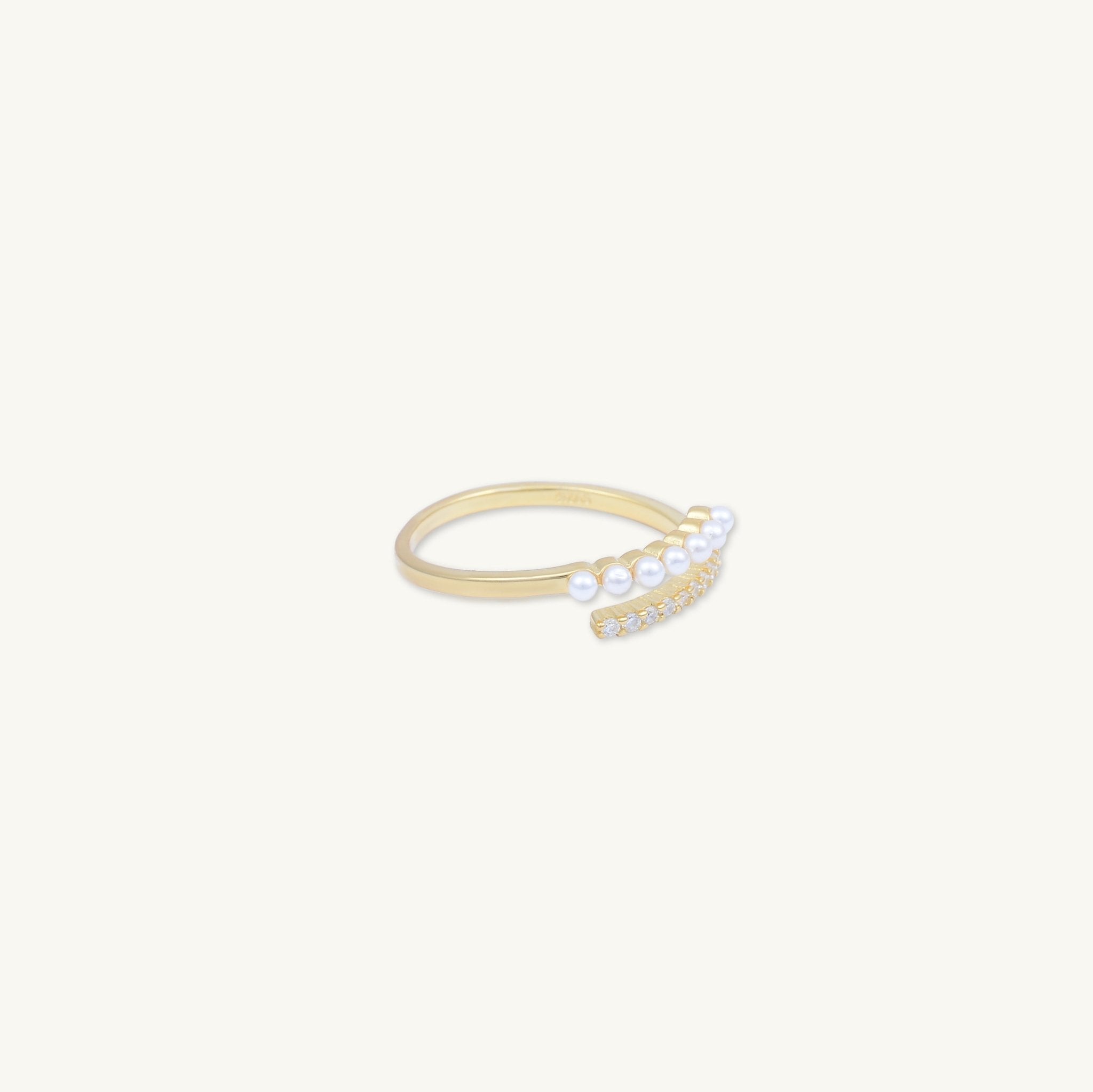 Pearl Sapphire Open Ring - Camile & Stone
