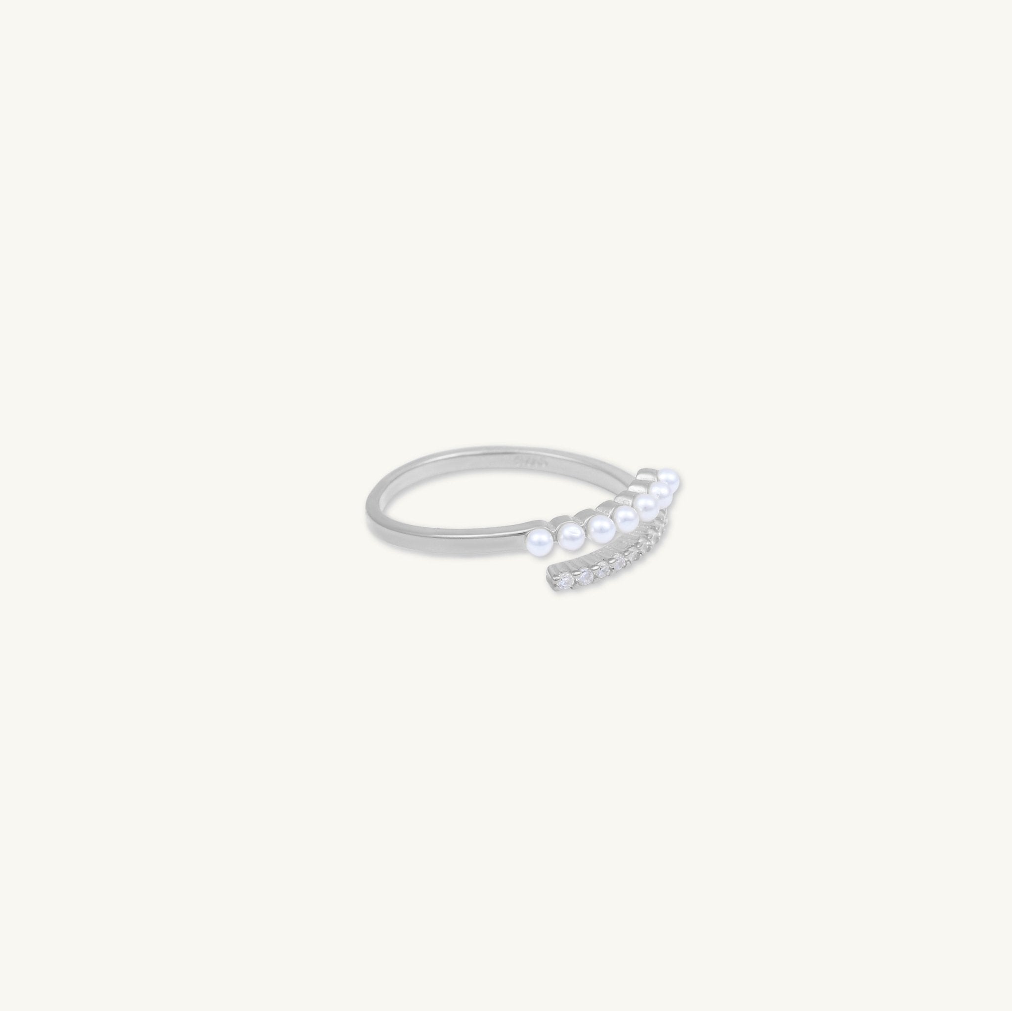 Pearl Sapphire Open Ring - Camile & Stone