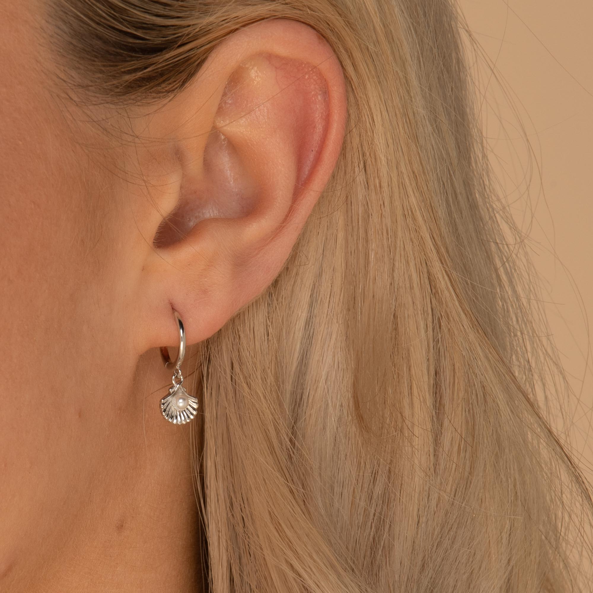 Pearl Shell Huggie Earrings - Camile & Stone