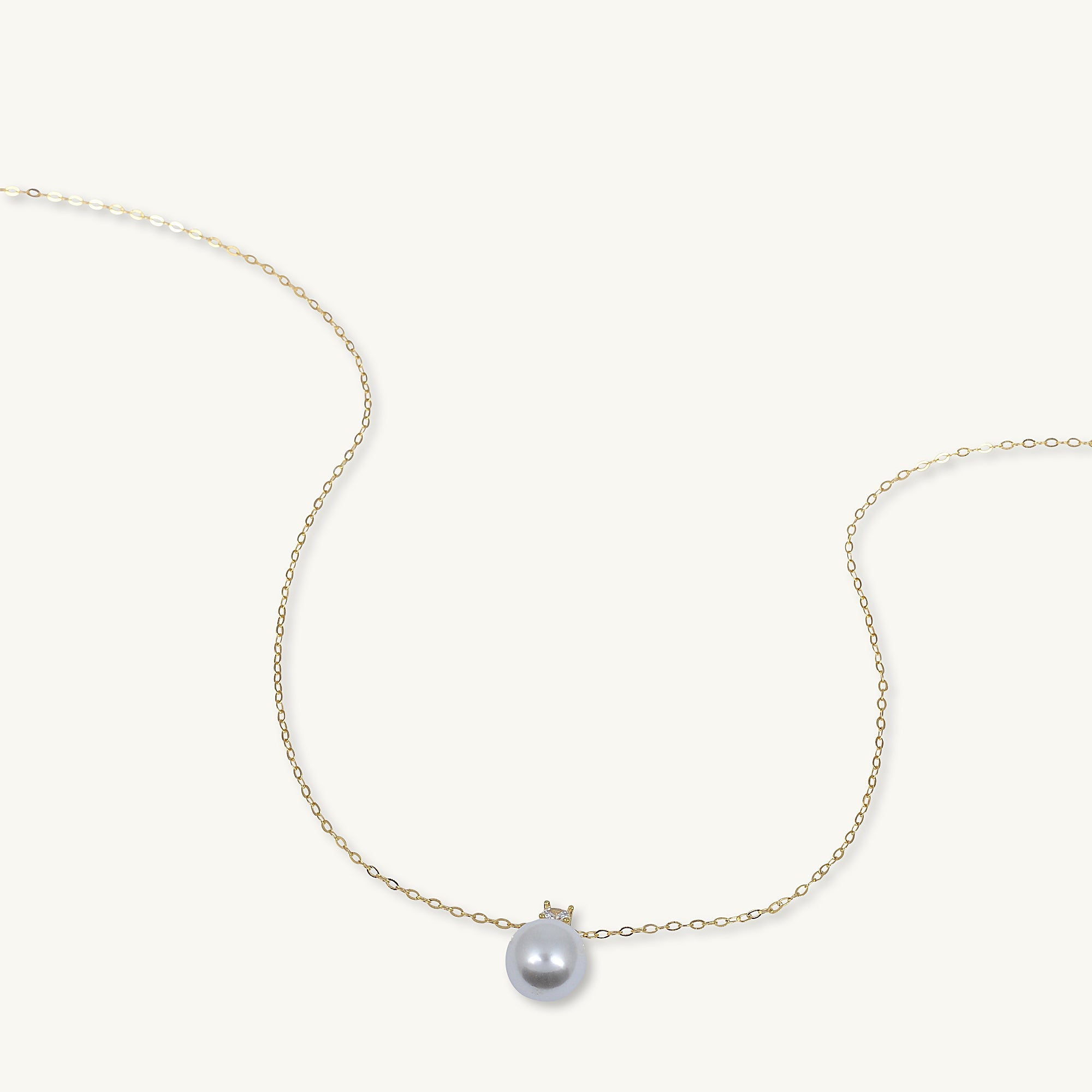 Pearl Solitaire Moissanite Necklace - Camile & Stone