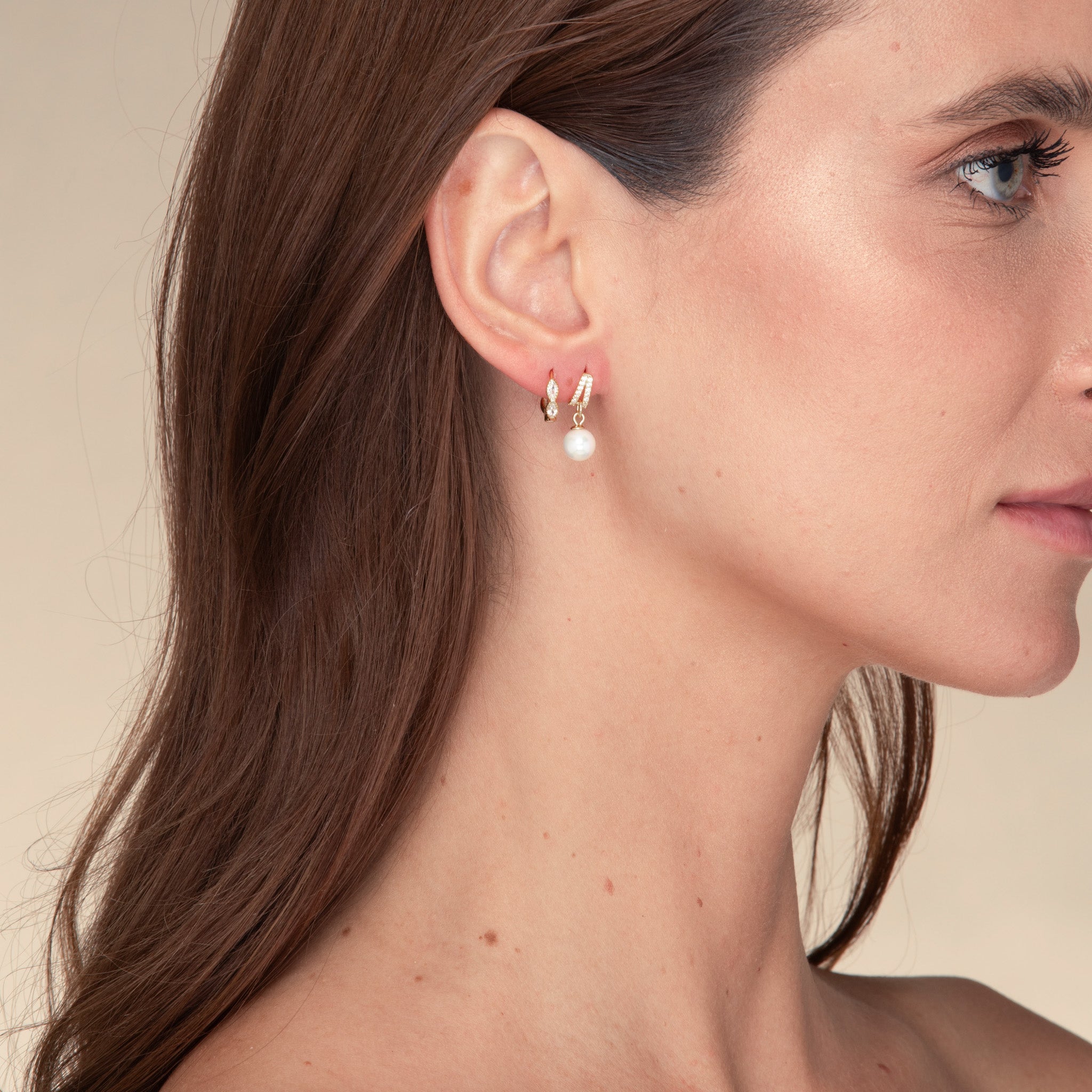 Pearl Wishbone Drop Stud Earrings - Camile & Stone