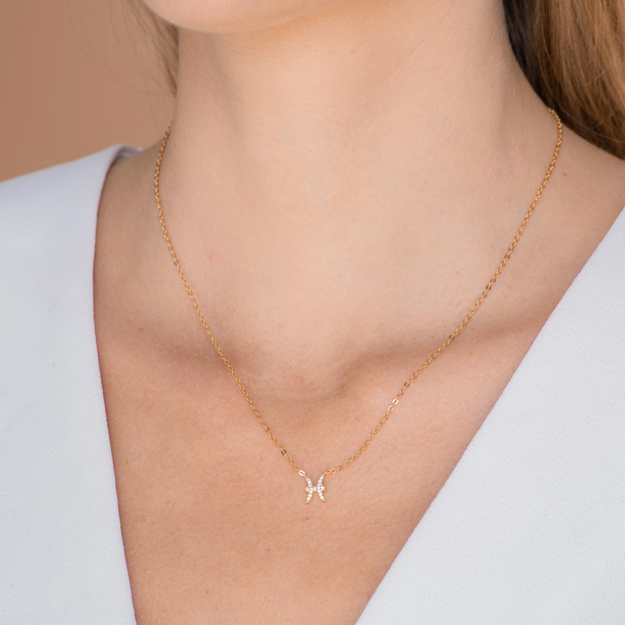 Pisces Sapphire Charm Zodiac Star Sign Necklace - Camile & Stone