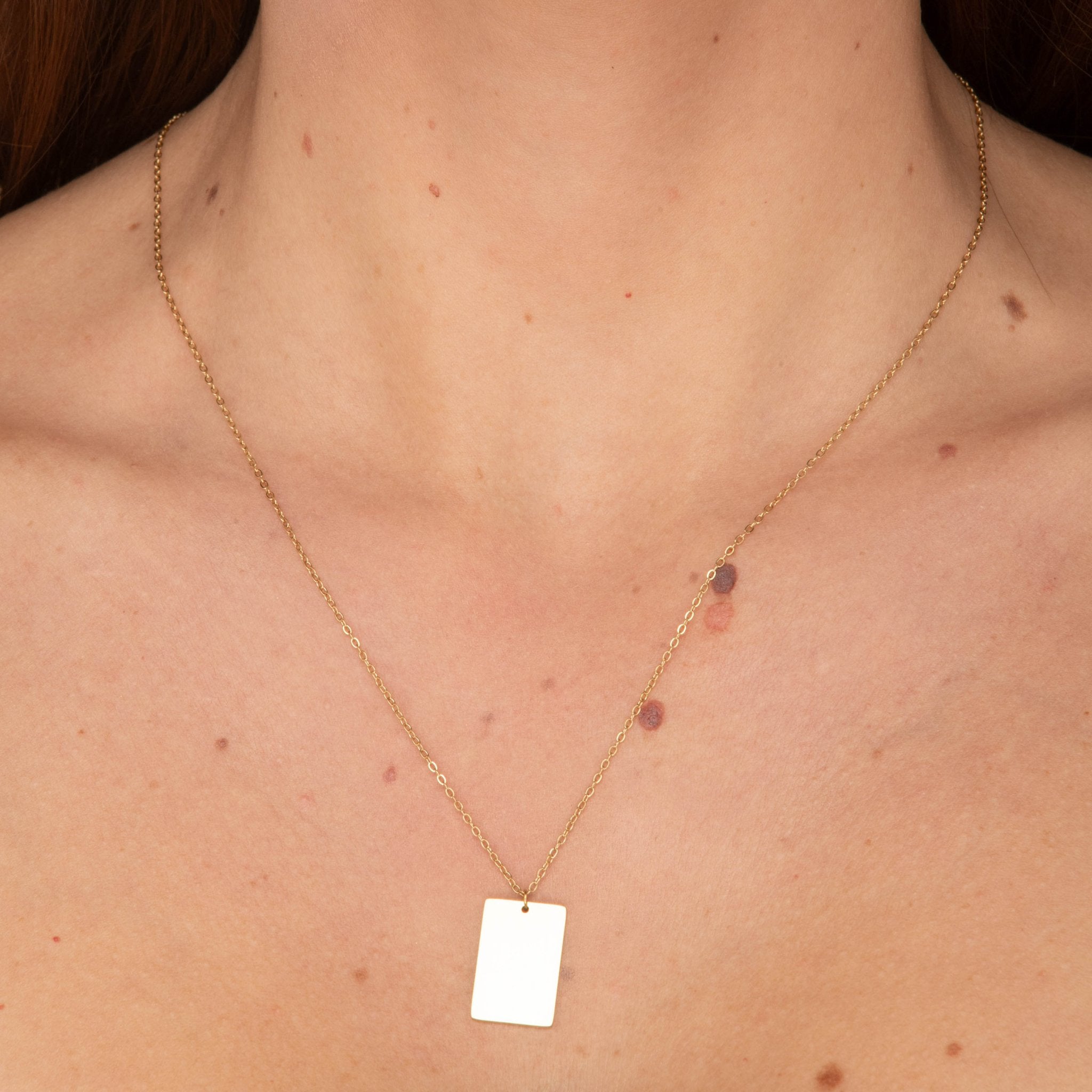 Rectangle Engraved Personalised Necklace - Camile & Stone