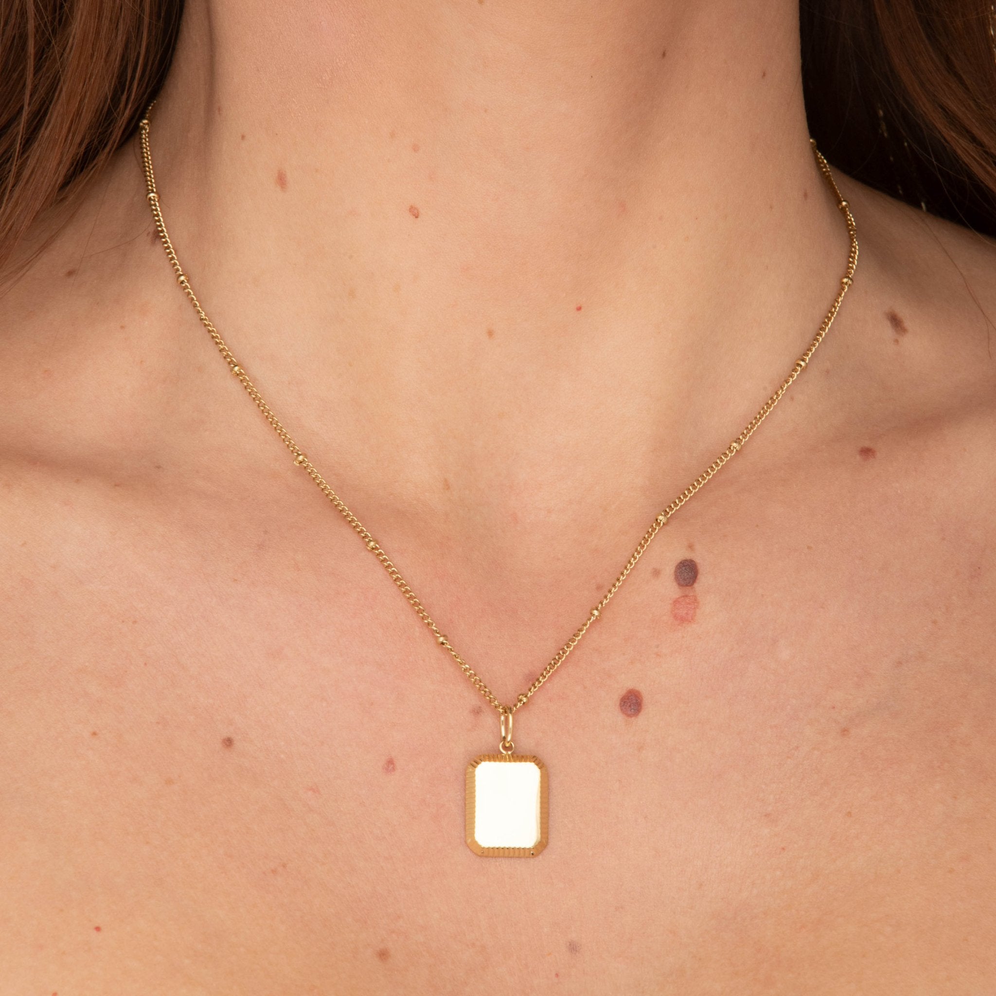 Rectangle Tag Engraved Personalised Pendant - Camile & Stone