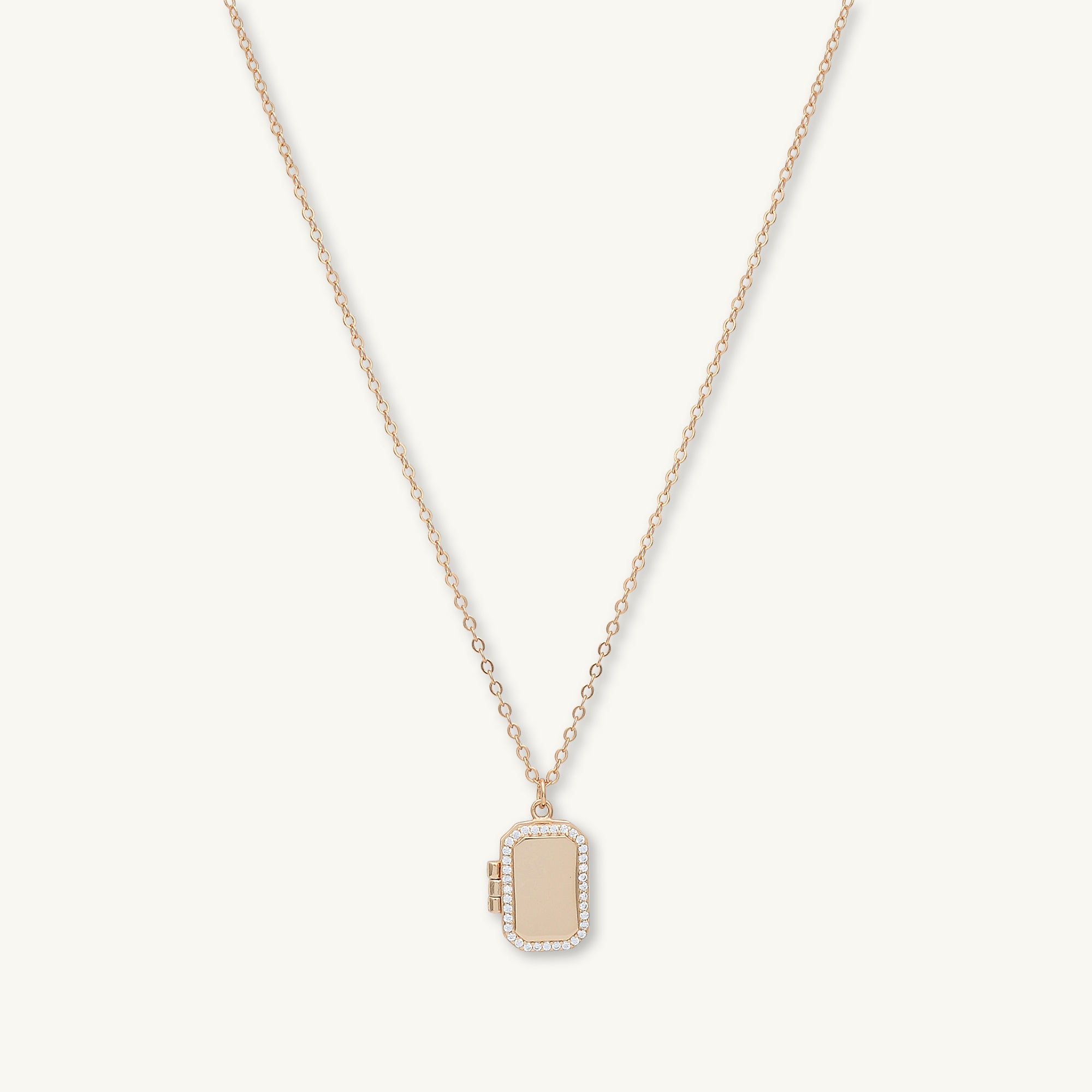 Rectangular Sapphire Photo Locket Necklace - Camile & Stone