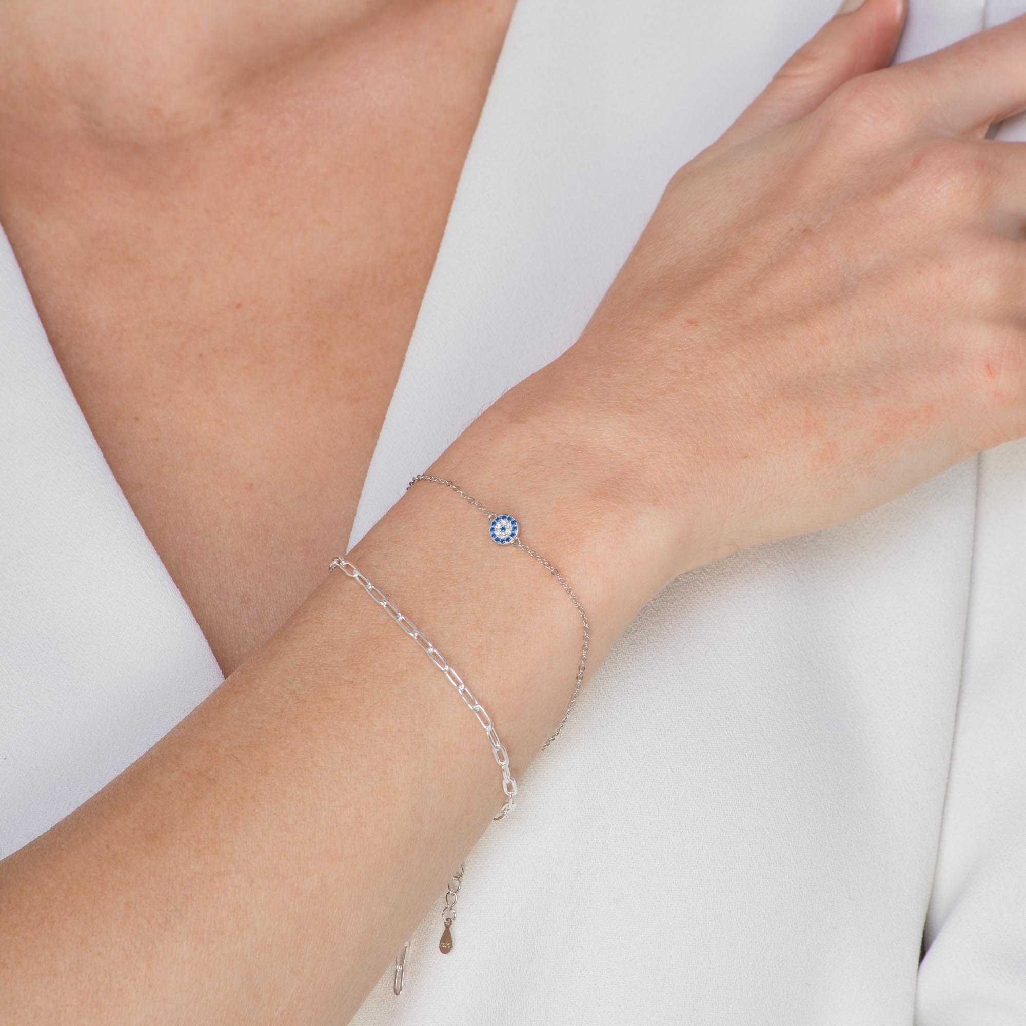 Round Evil Eye Pave Bracelet - Camile & Stone