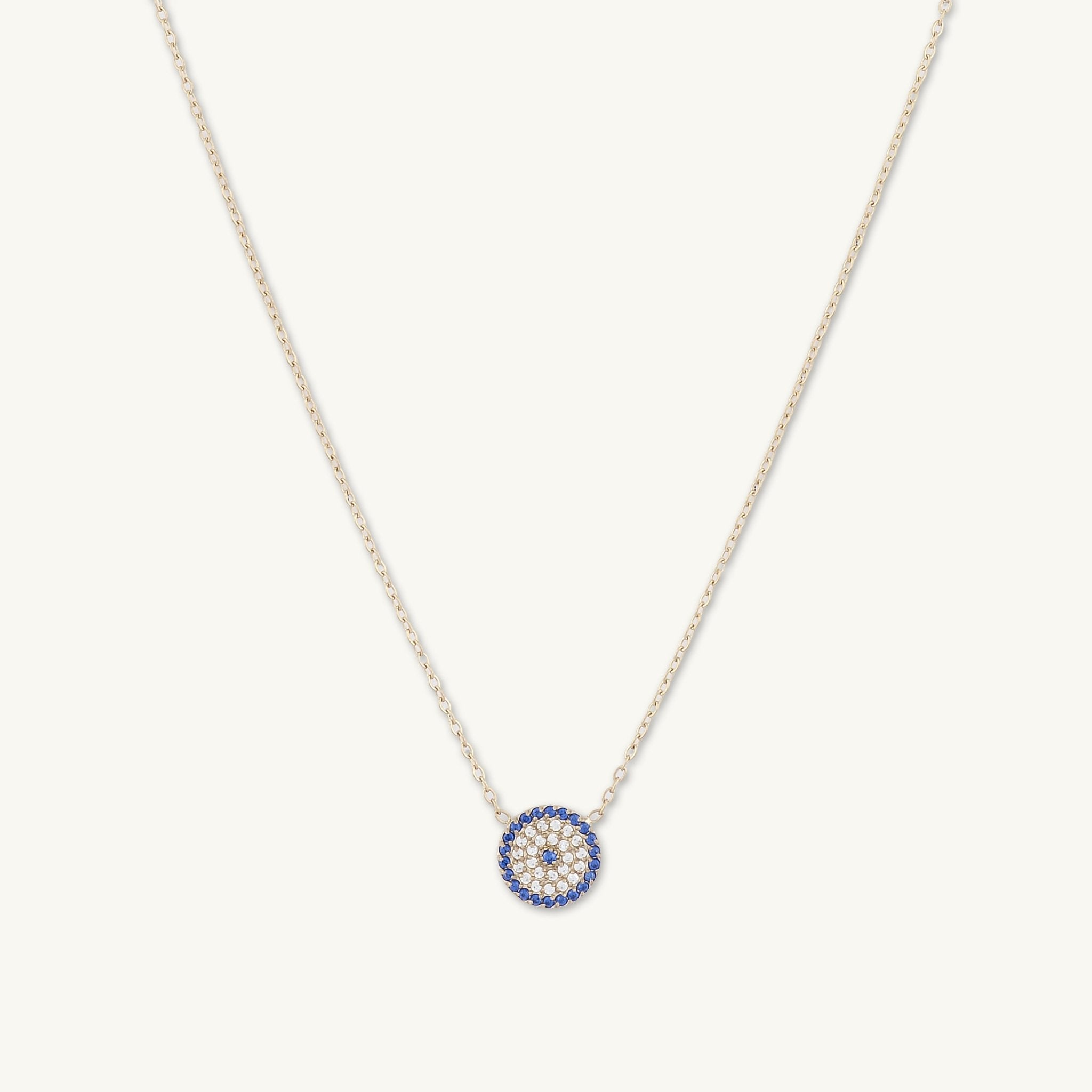 Round Evil Eye Pave Necklace - Camile & Stone