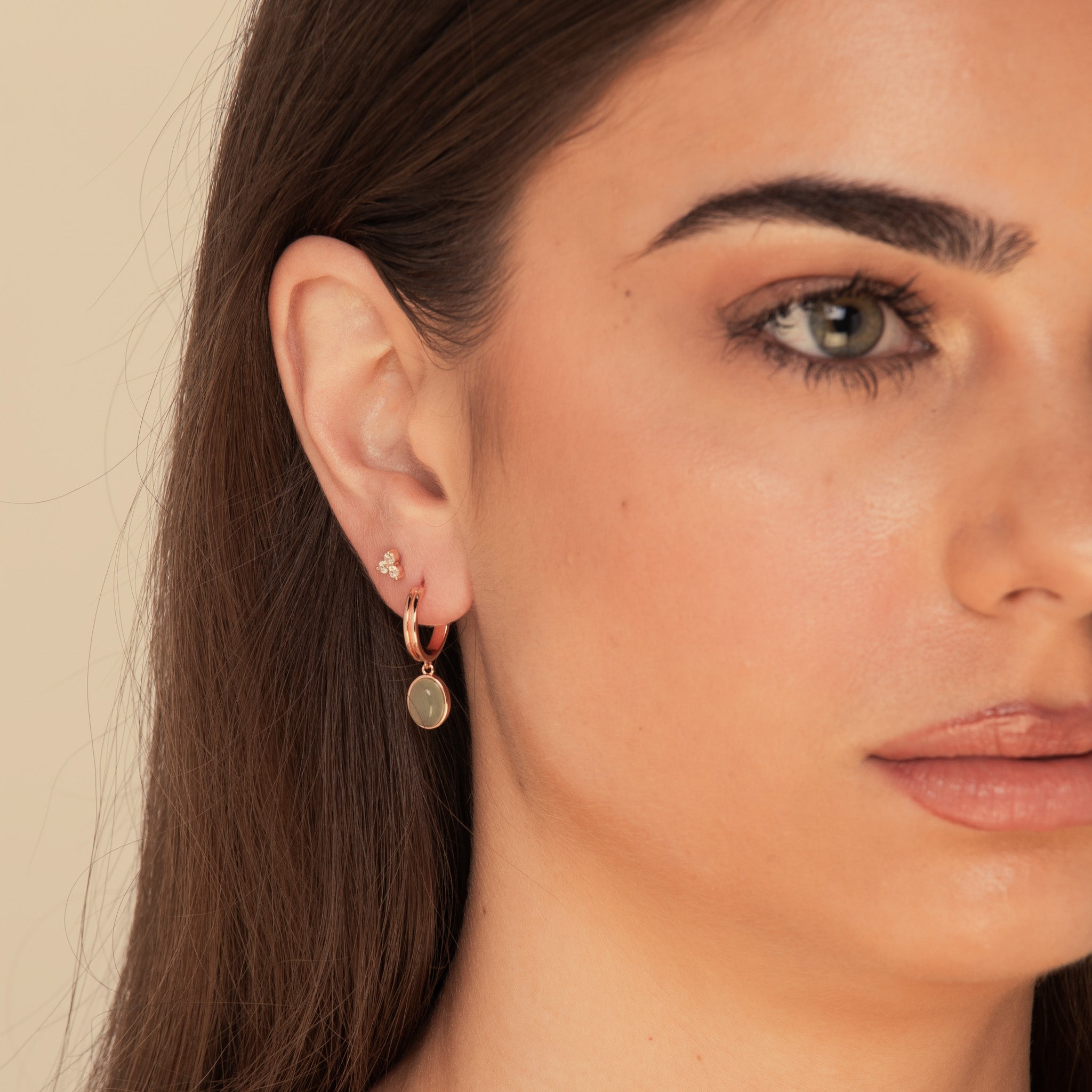 Sage Green Jade Hoop Earrings - Camile & Stone