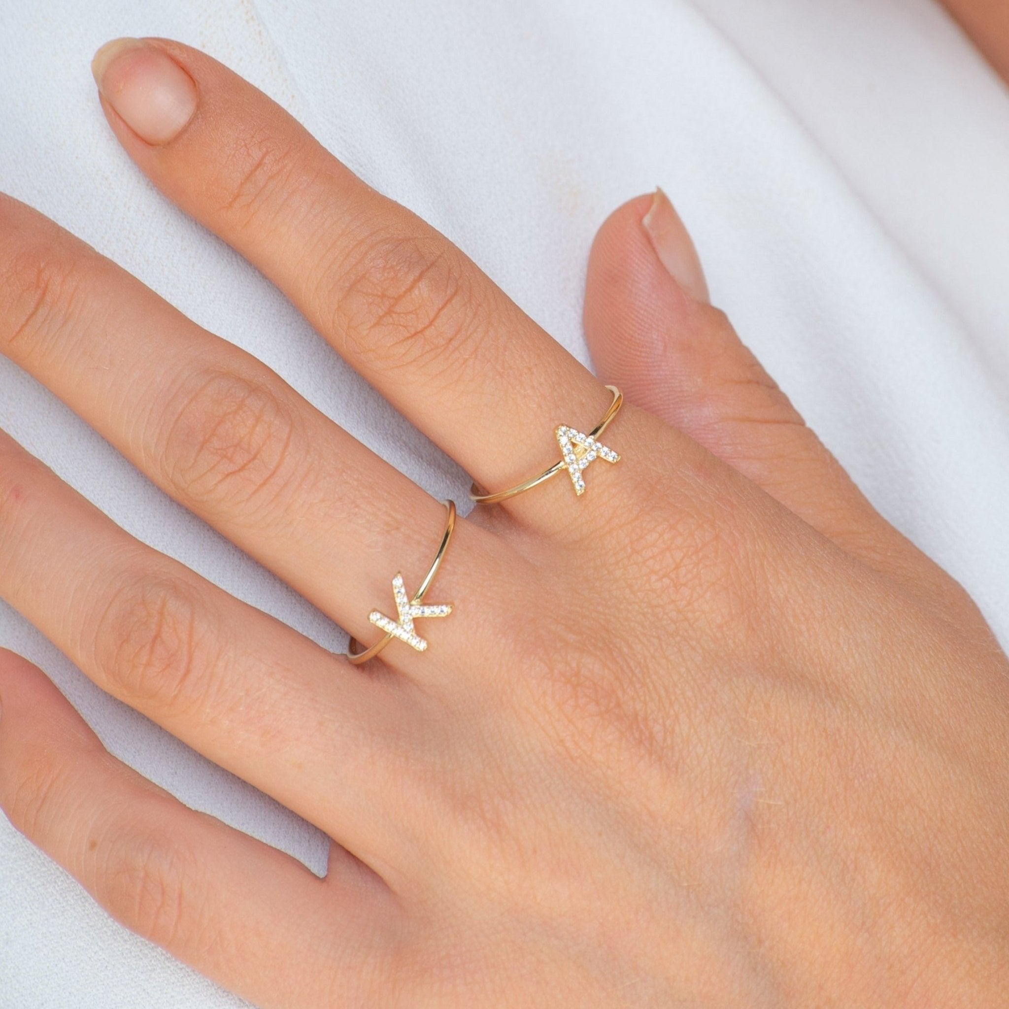 Sapphire Initial Letter Ring - Camile & Stone