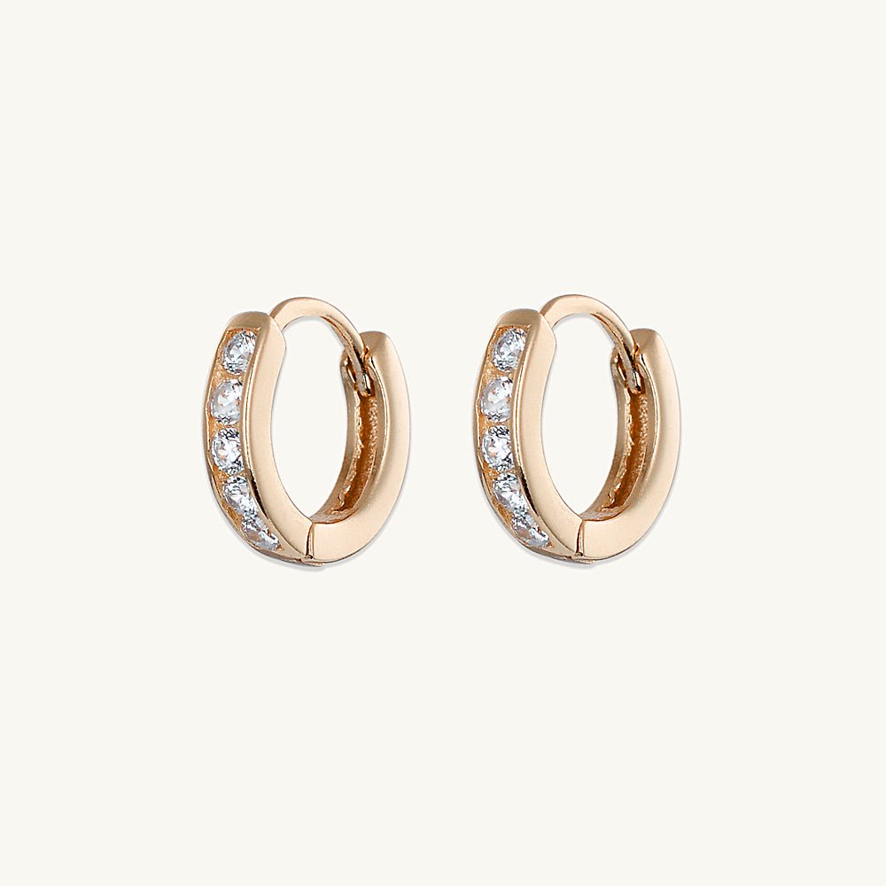 Sapphire Inlay Huggie Earrings - Camile & Stone