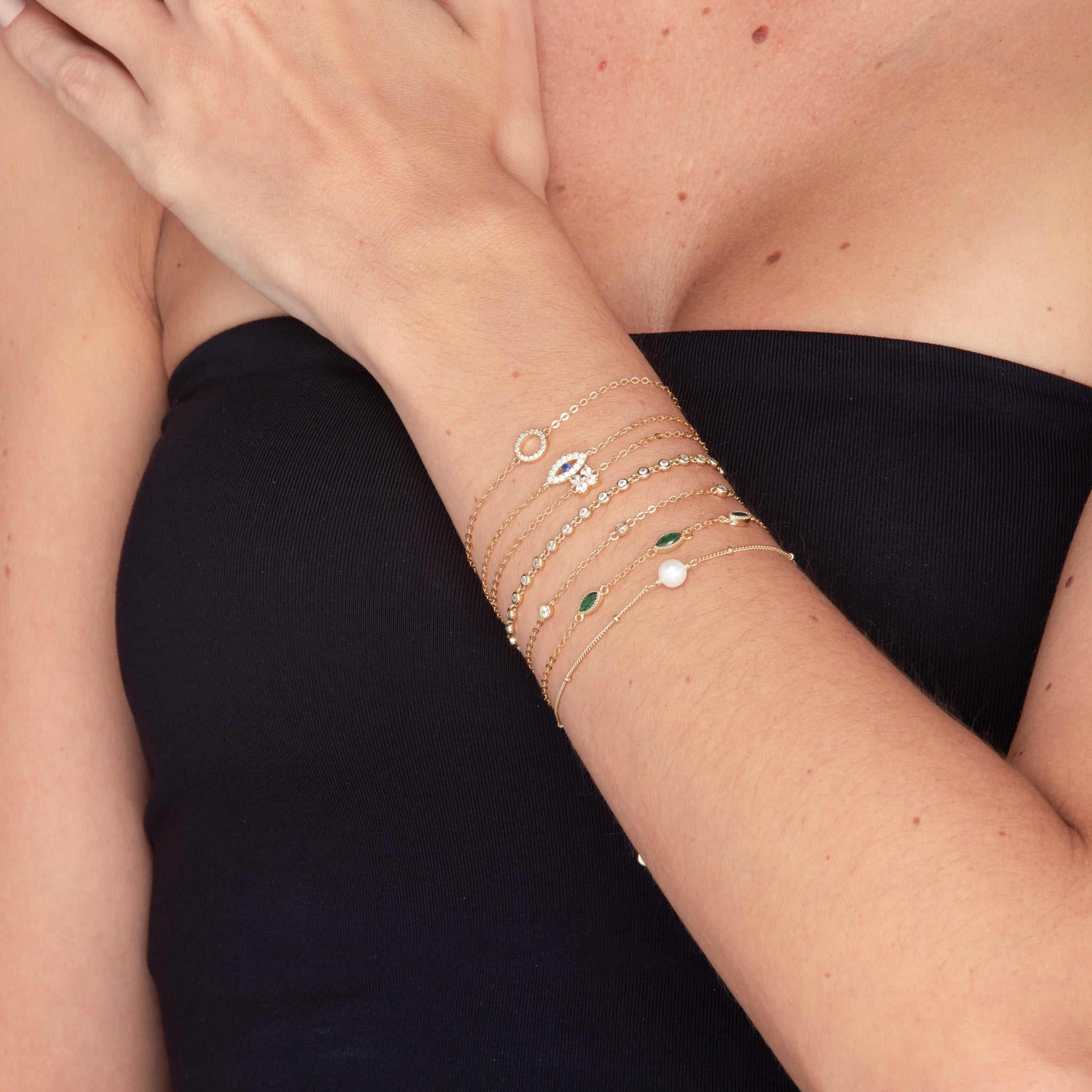 Sapphire Round Tennis Link Chain Bracelet - Camile & Stone