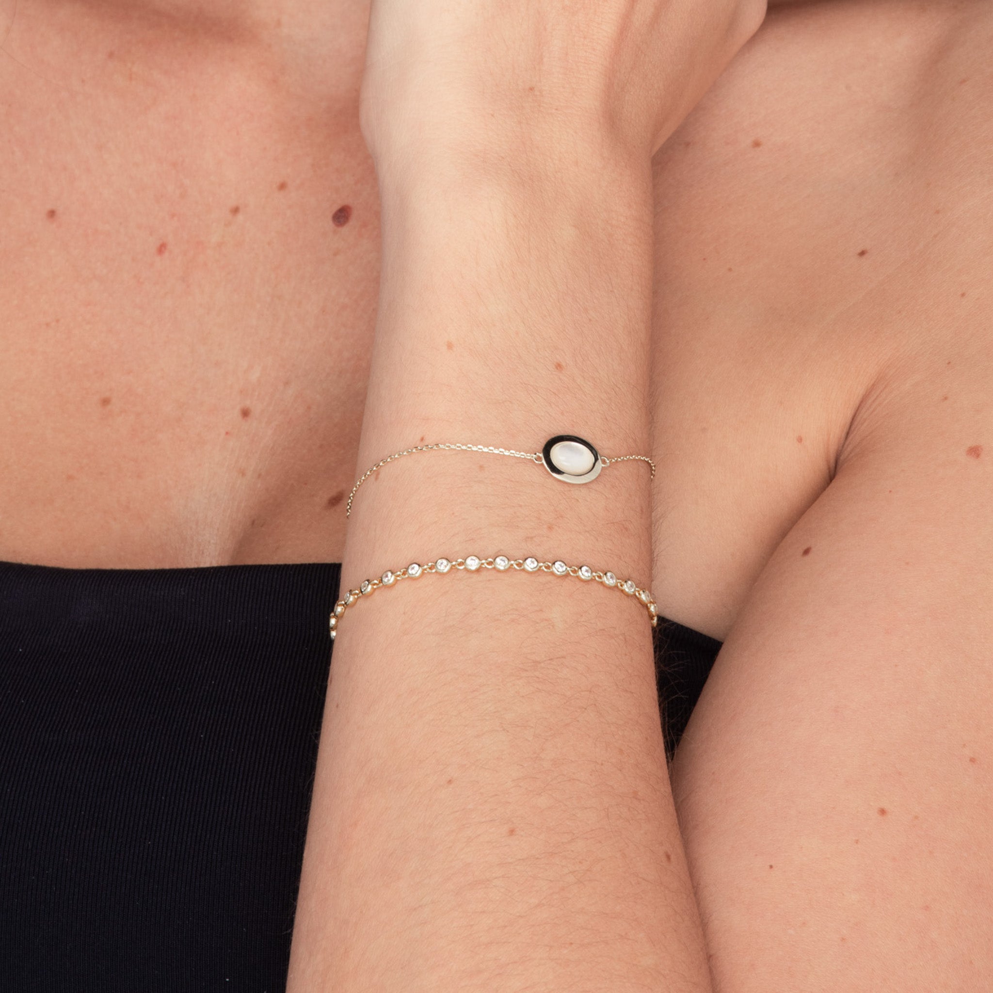 Sapphire Round Tennis Link Chain Bracelet - Camile & Stone