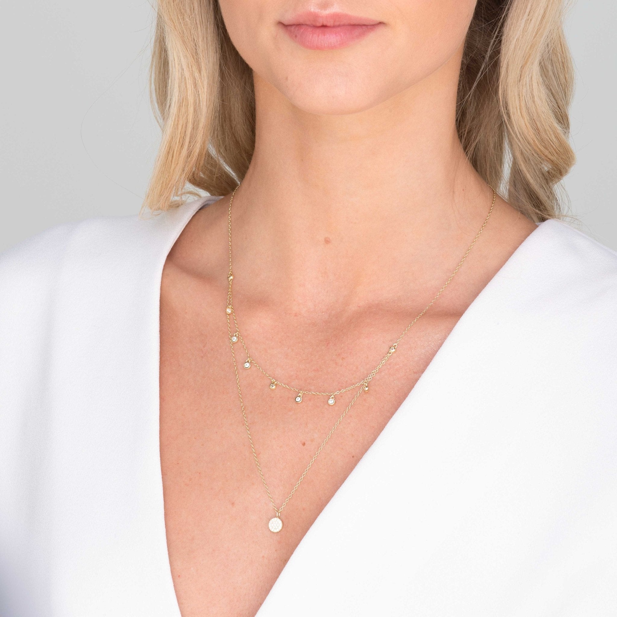 Sapphire Station Layered Necklace - Camile & Stone