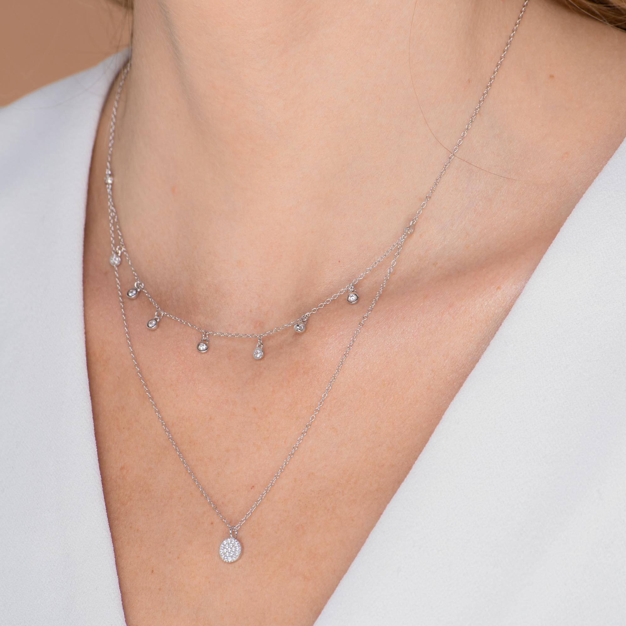 Sapphire Station Layered Necklace - Camile & Stone