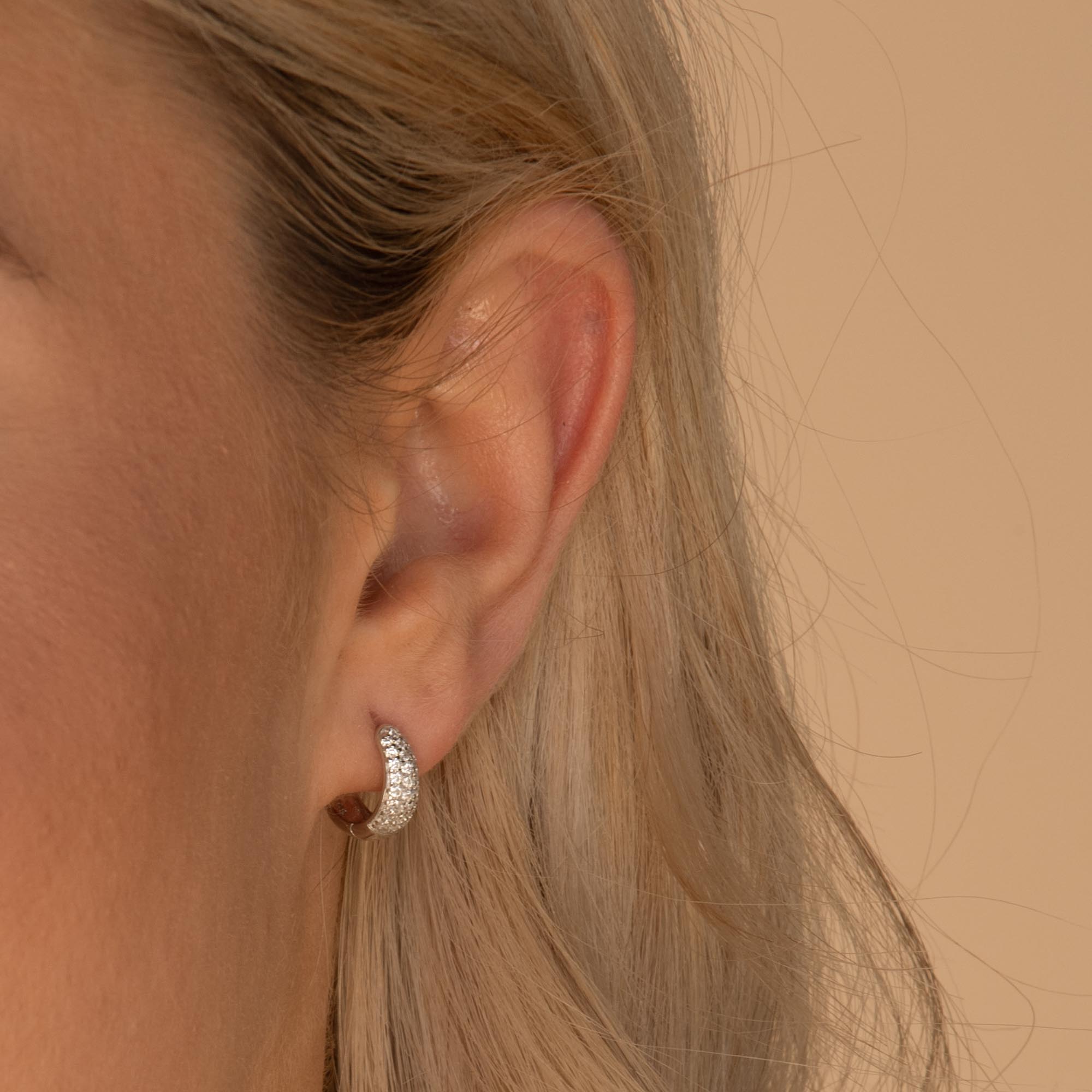 Sapphire Thick Dome Huggie Earrings - Camile & Stone